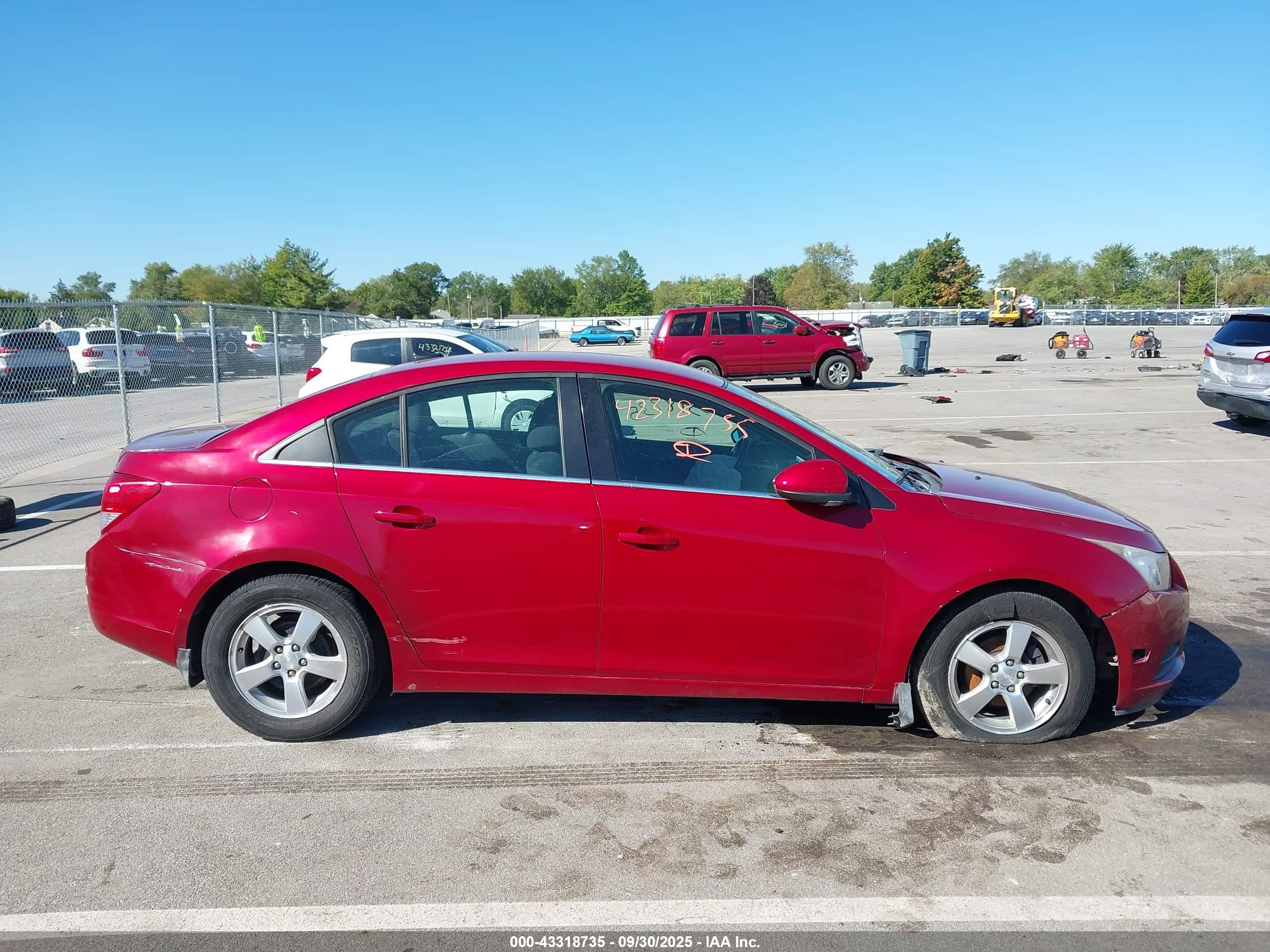 2013 Chevrolet Cruze 1lt Auto Red vin: 1G1PC5SB0D7302864