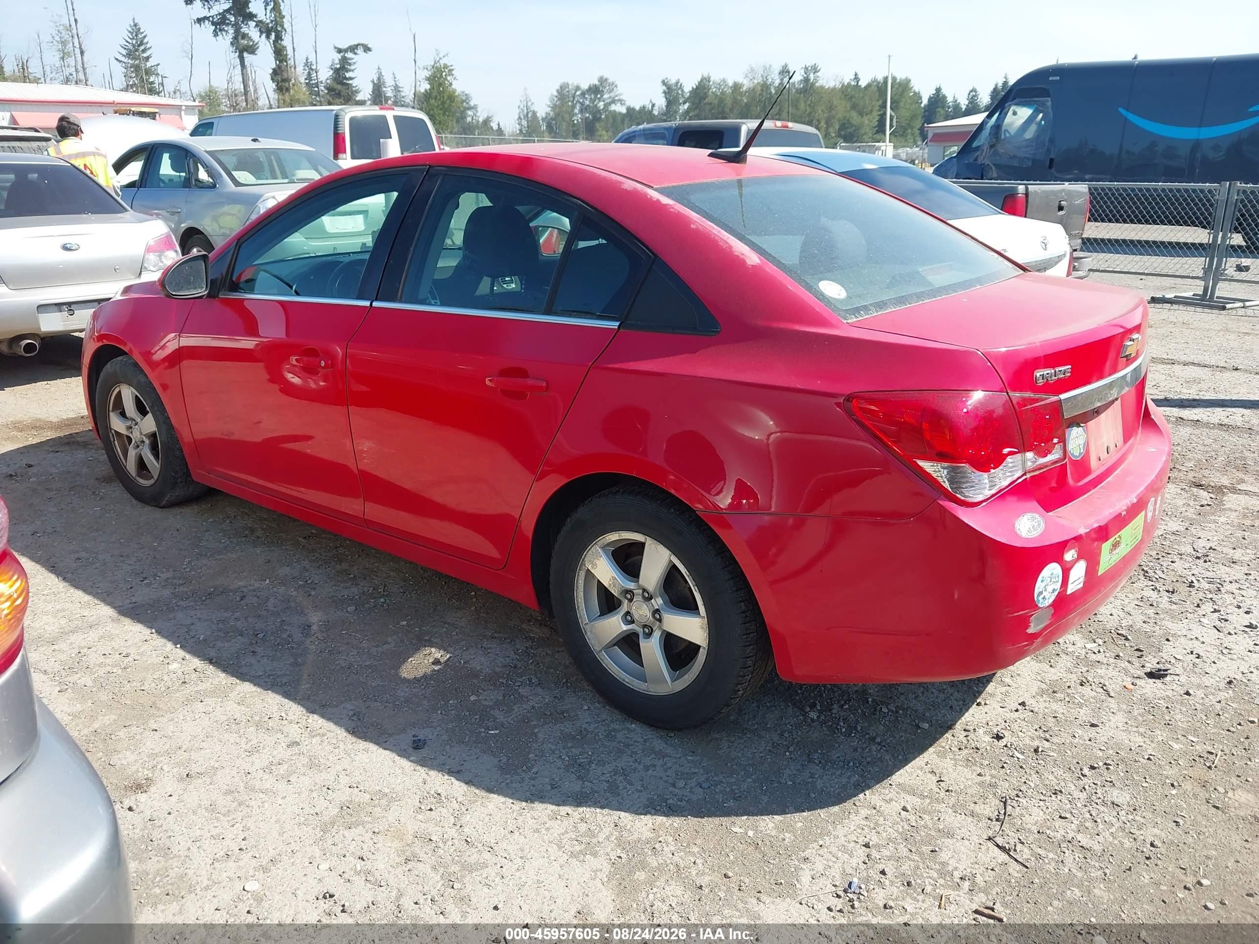 2014 Chevrolet Cruze 1lt Auto Red vin: 1G1PC5SB0E7113665