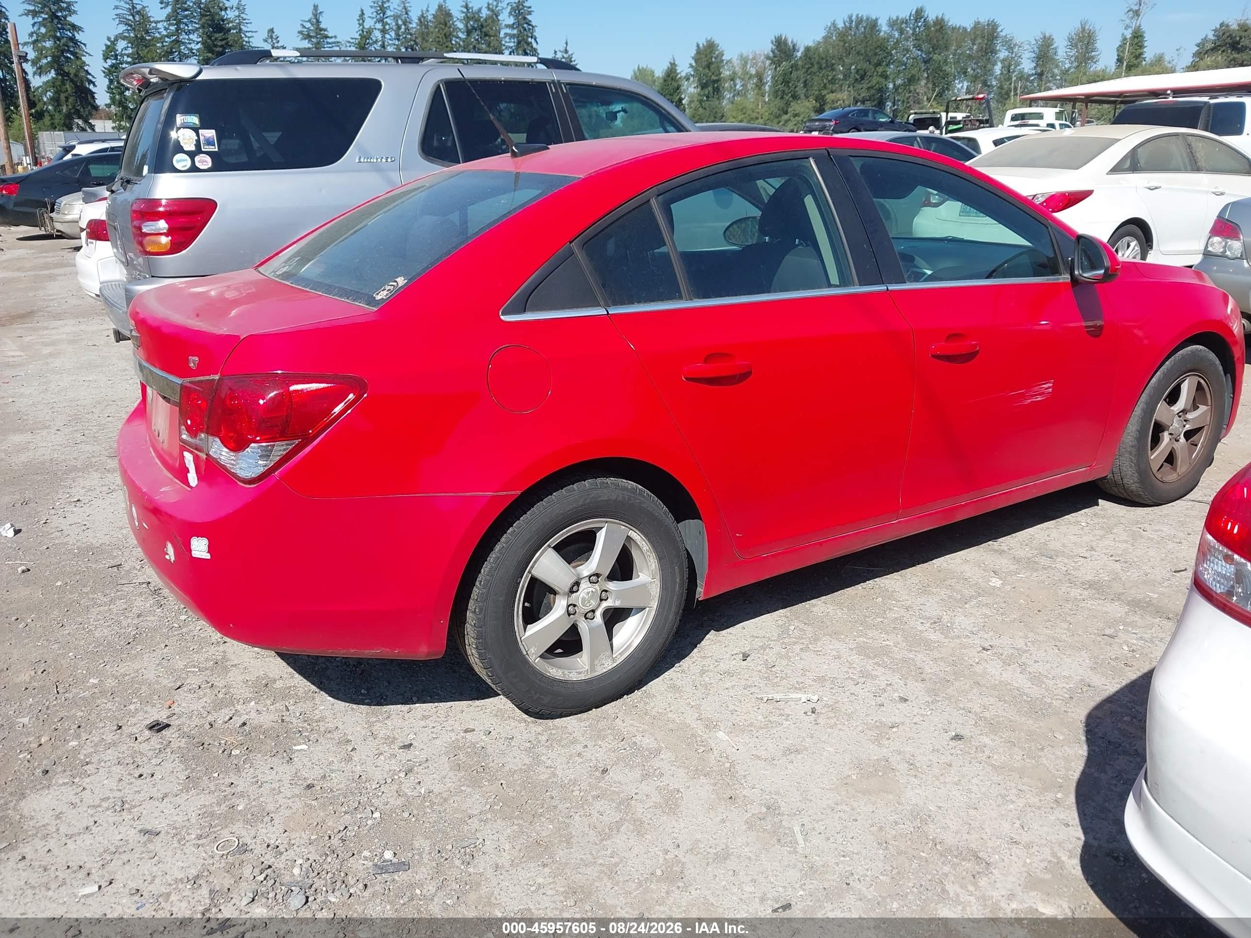 2014 Chevrolet Cruze 1lt Auto Red vin: 1G1PC5SB0E7113665