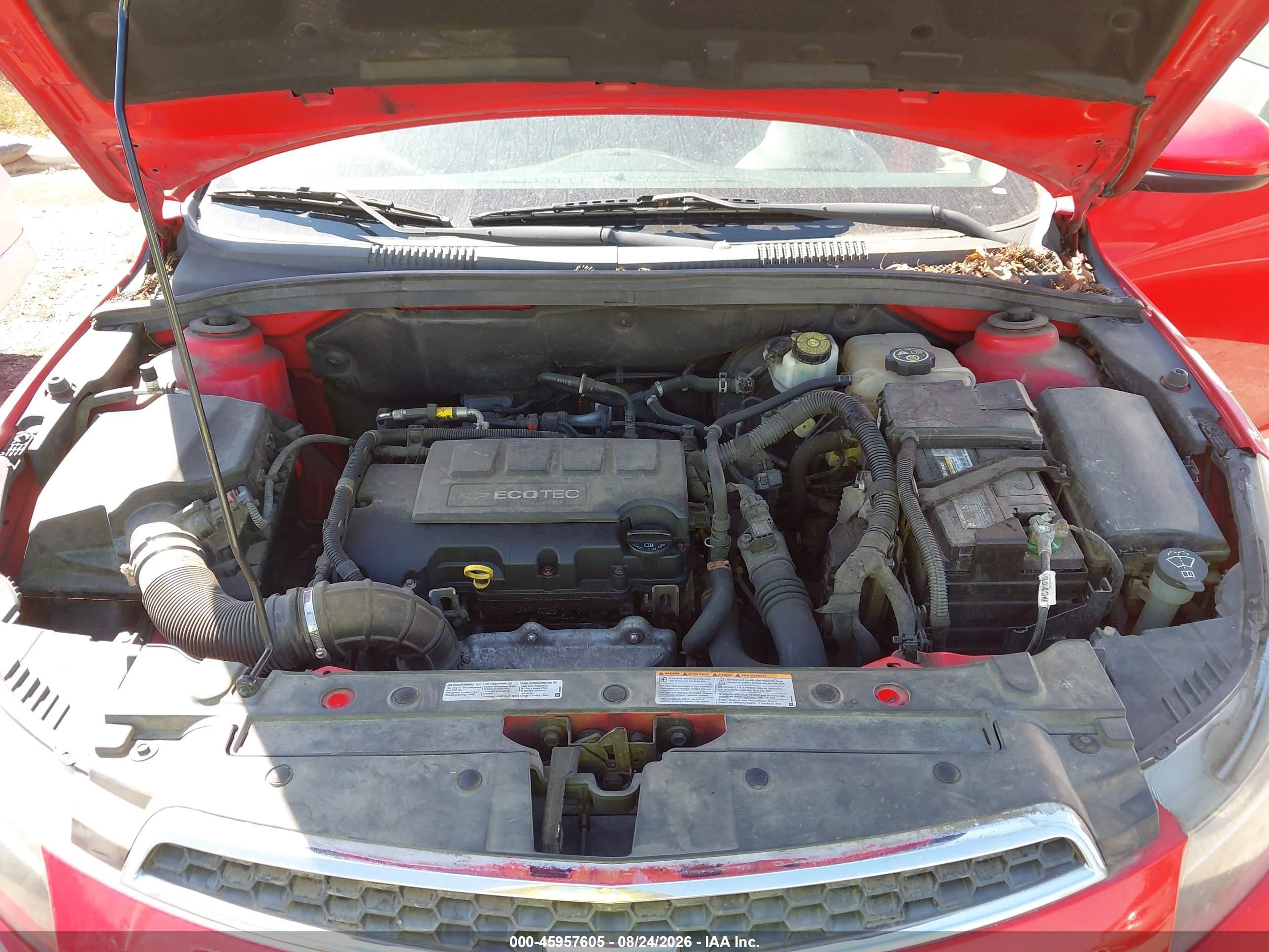 2014 Chevrolet Cruze 1lt Auto Red vin: 1G1PC5SB0E7113665
