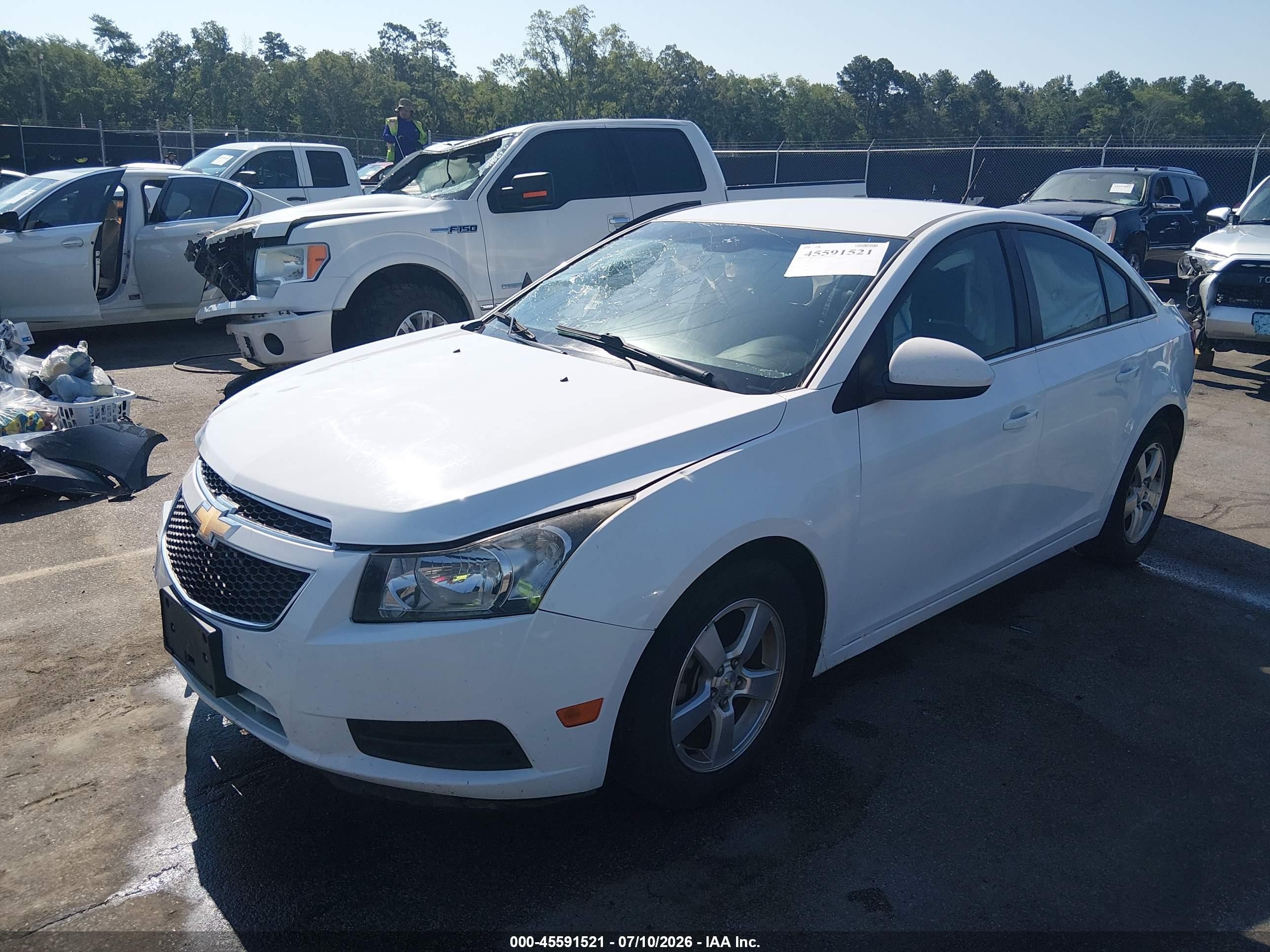 2014 Chevrolet Cruze 1lt Auto White vin: 1G1PC5SB0E7124245