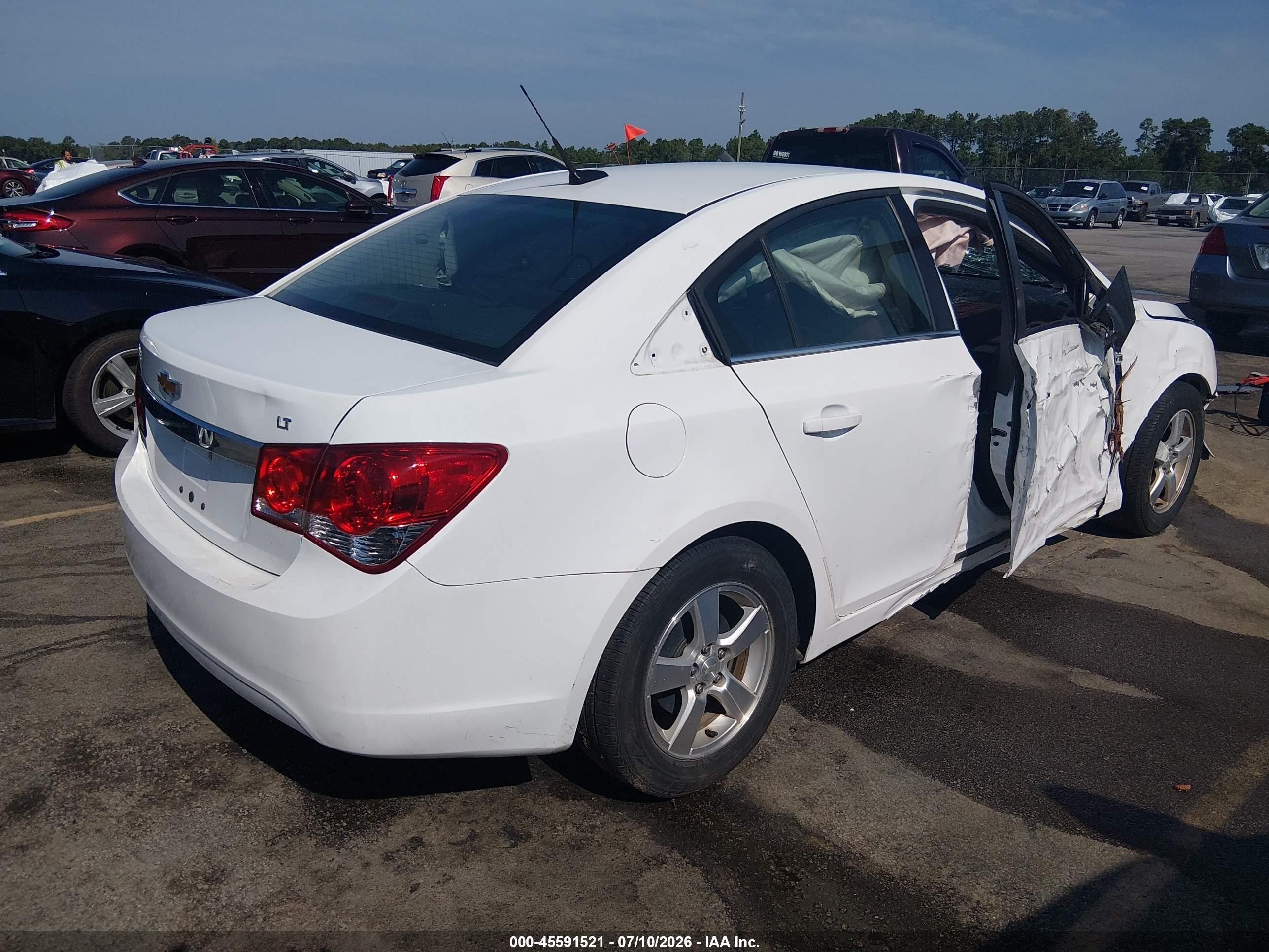 2014 Chevrolet Cruze 1lt Auto White vin: 1G1PC5SB0E7124245