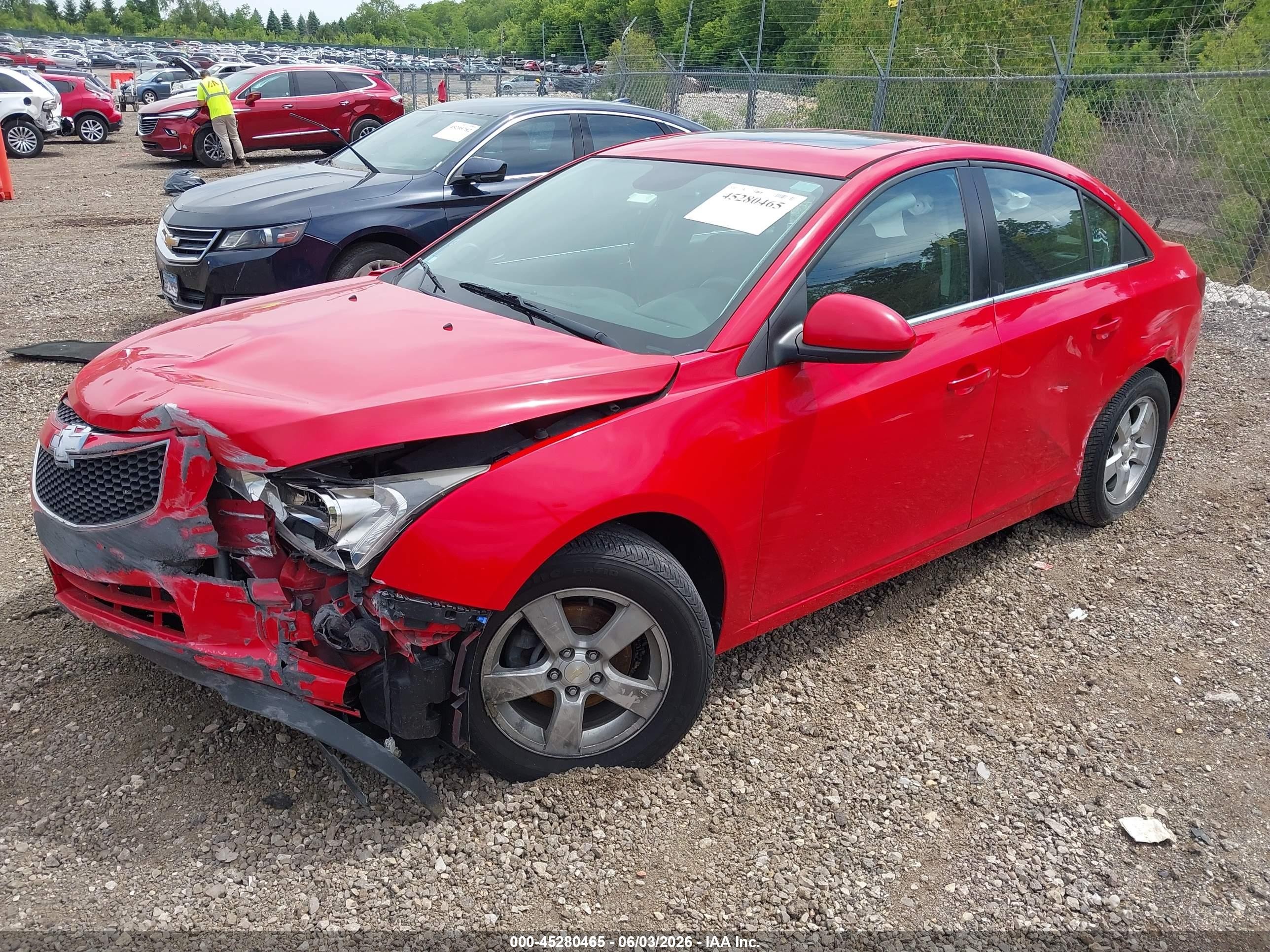 2014 Chevrolet Cruze 1lt Auto Red vin: 1G1PC5SB0E7474491