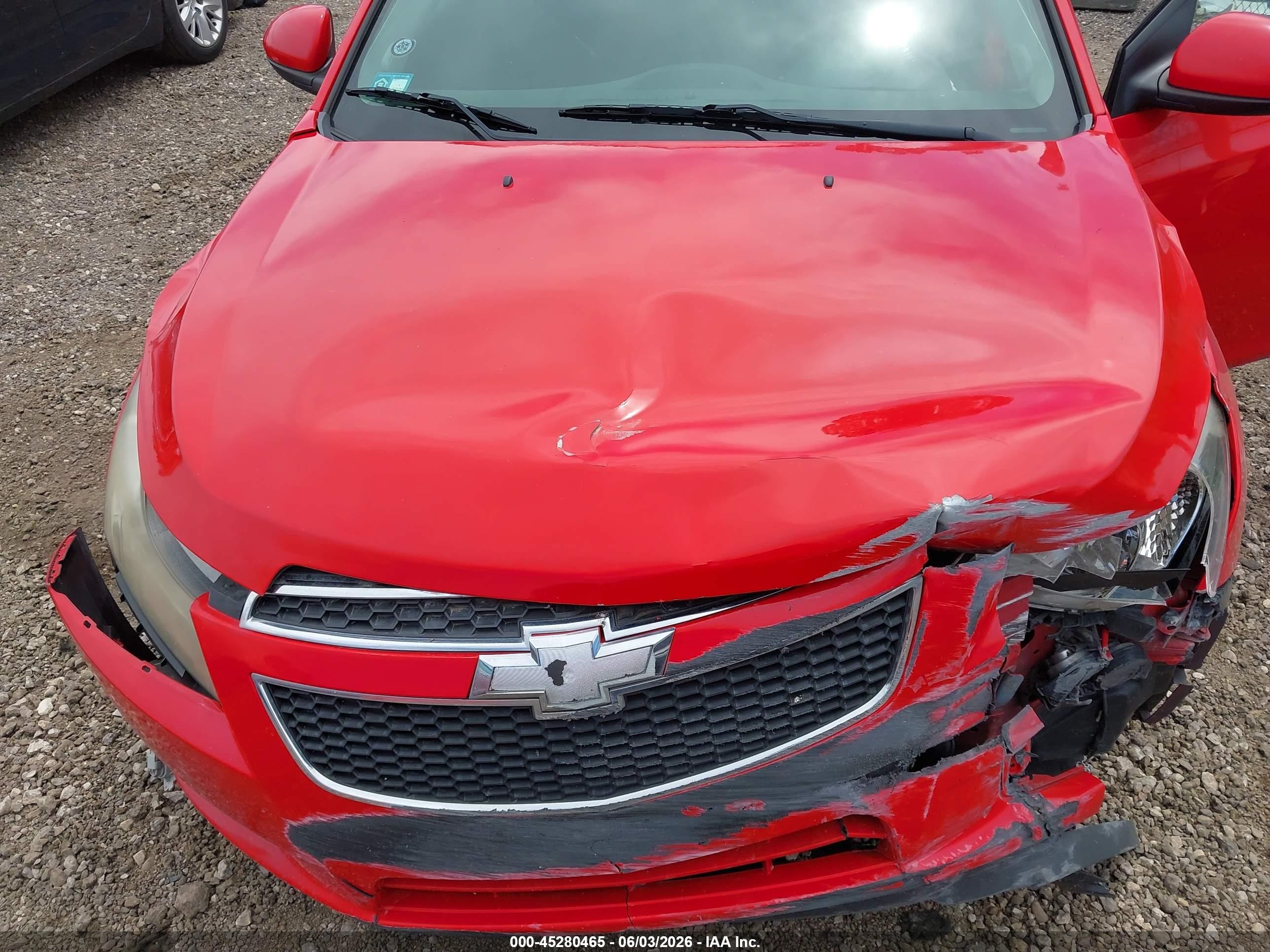2014 Chevrolet Cruze 1lt Auto Red vin: 1G1PC5SB0E7474491