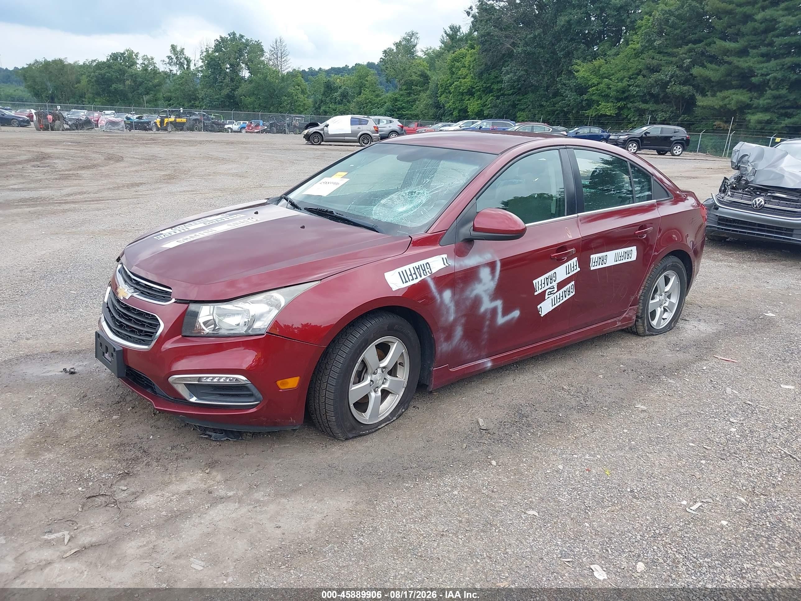 2015 Chevrolet Cruze 1lt Auto Red vin: 1G1PC5SB0F7100013