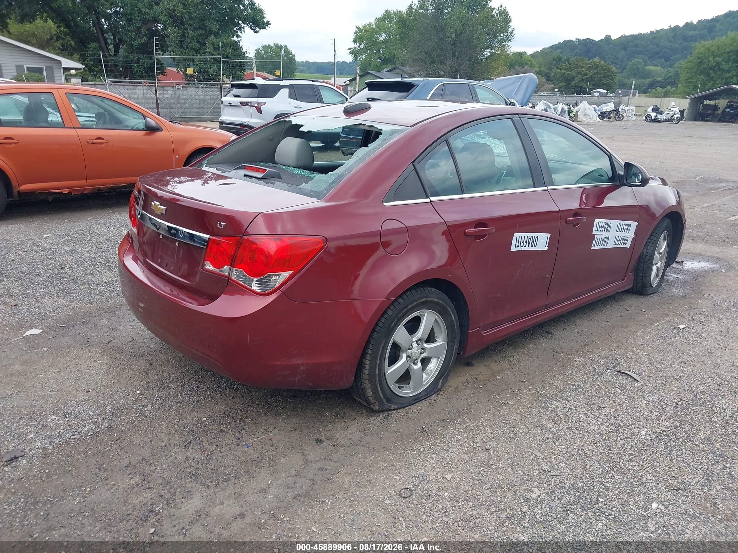 2015 Chevrolet Cruze 1lt Auto Red vin: 1G1PC5SB0F7100013