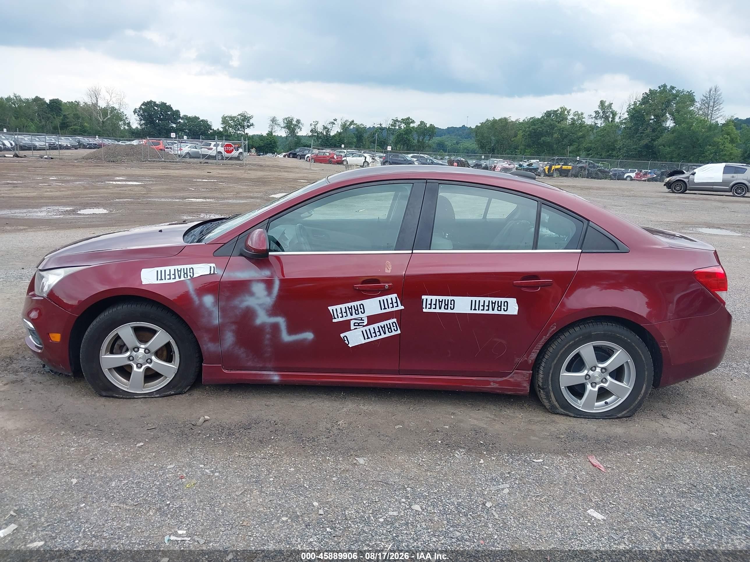 2015 Chevrolet Cruze 1lt Auto Red vin: 1G1PC5SB0F7100013