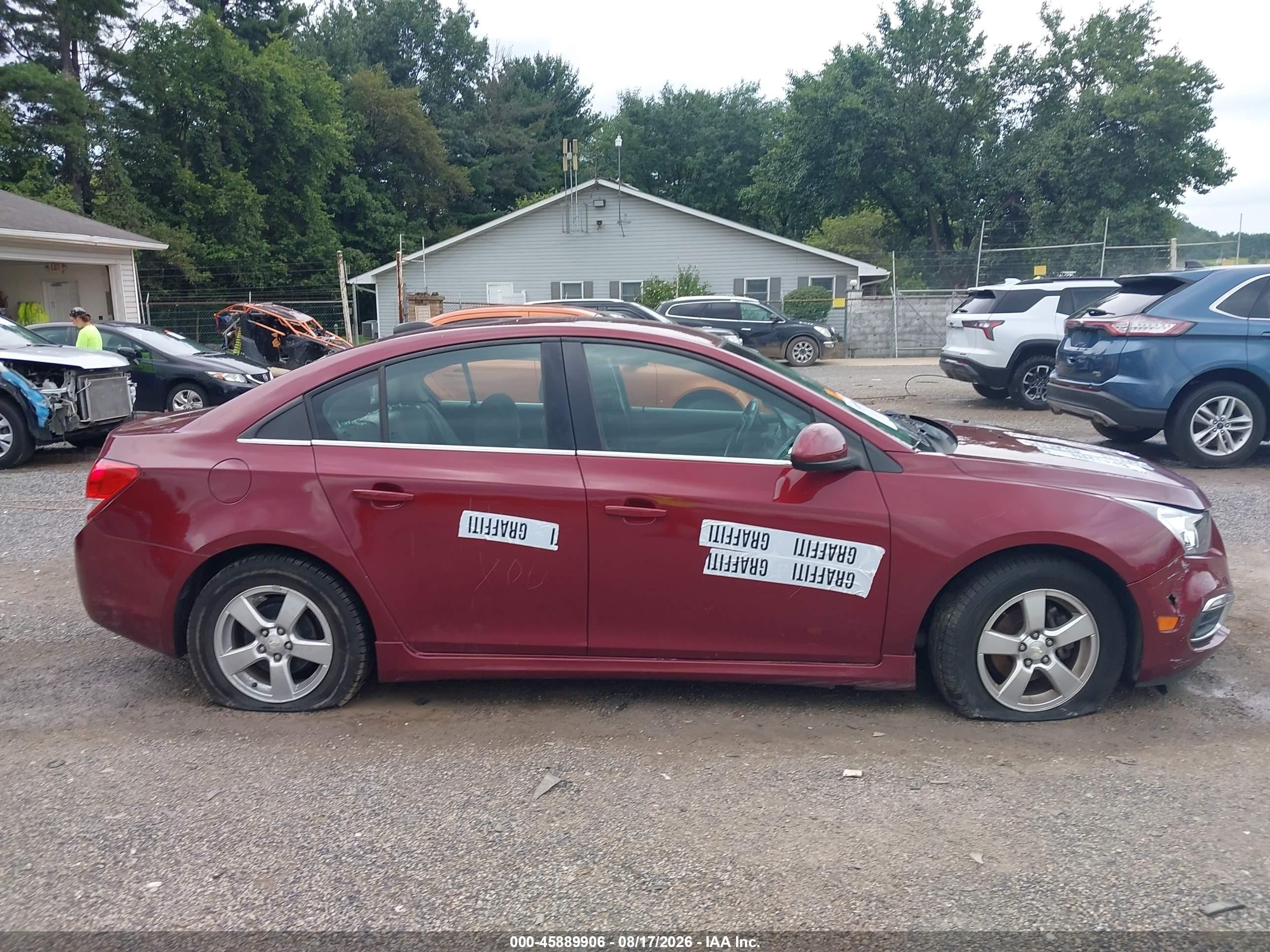 2015 Chevrolet Cruze 1lt Auto Red vin: 1G1PC5SB0F7100013