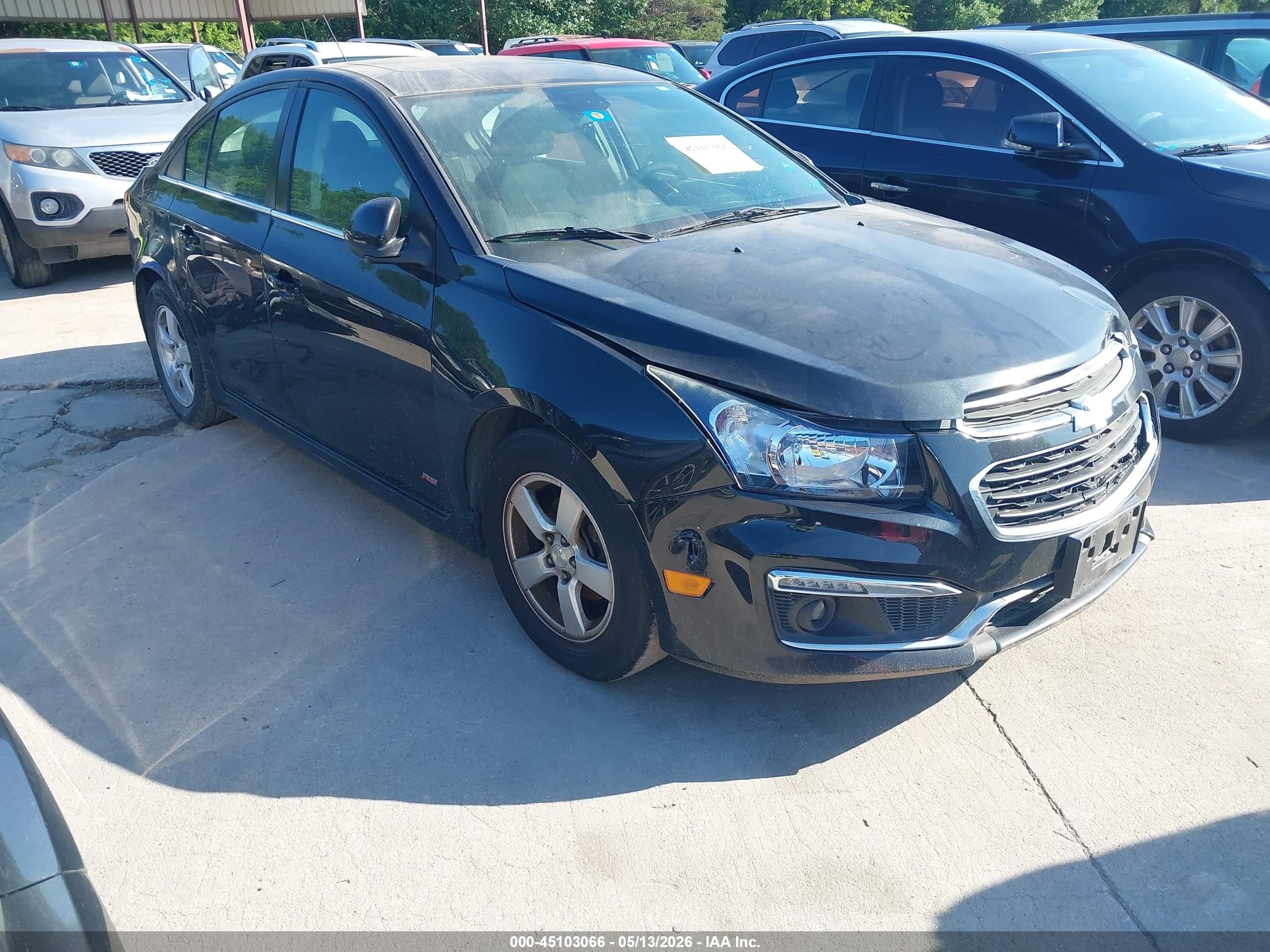 2015 Chevrolet Cruze 1lt Auto Black vin: 1G1PC5SB0F7101811