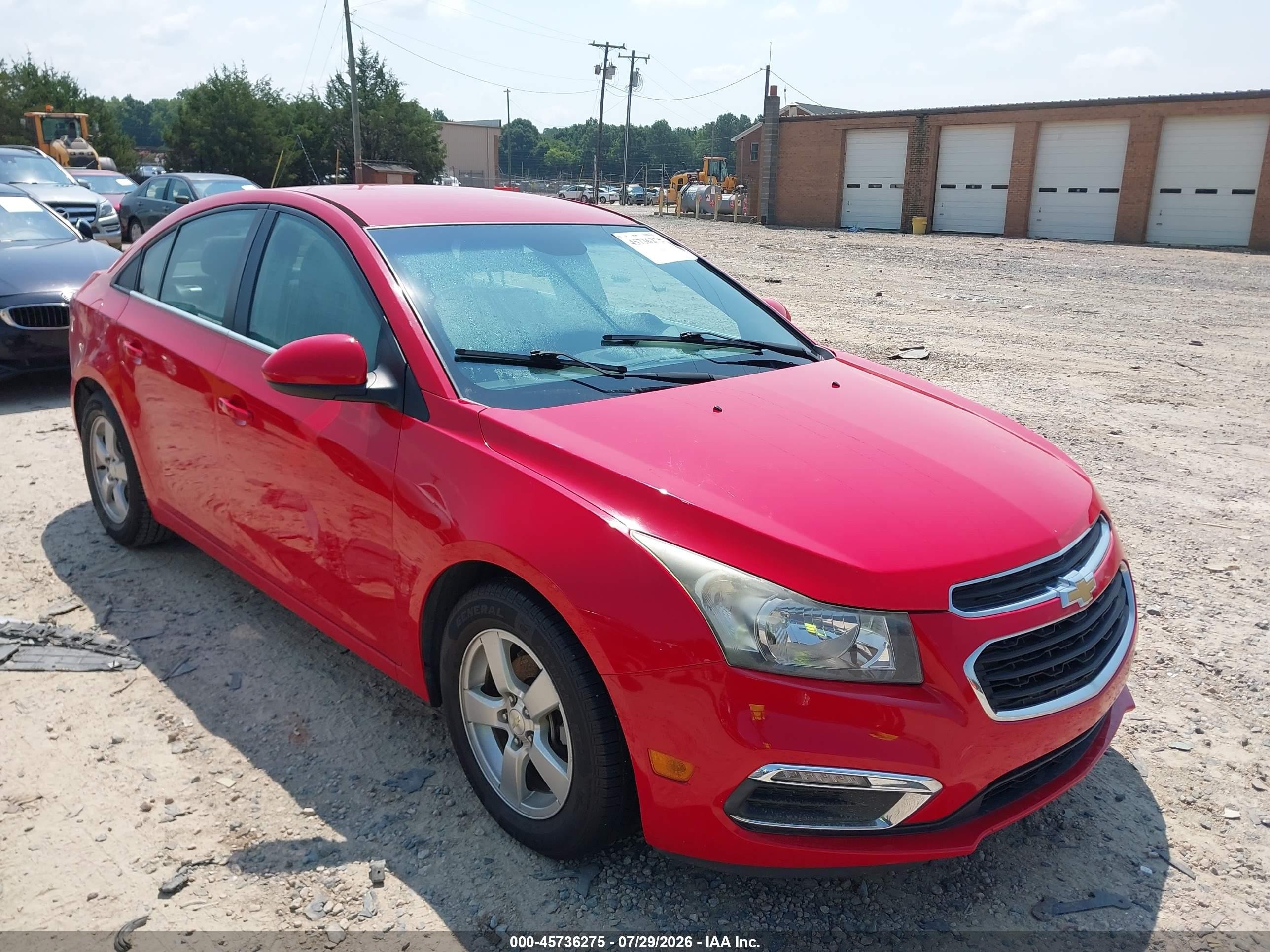 2015 Chevrolet Cruze 1lt Auto Red vin: 1G1PC5SB0F7173253