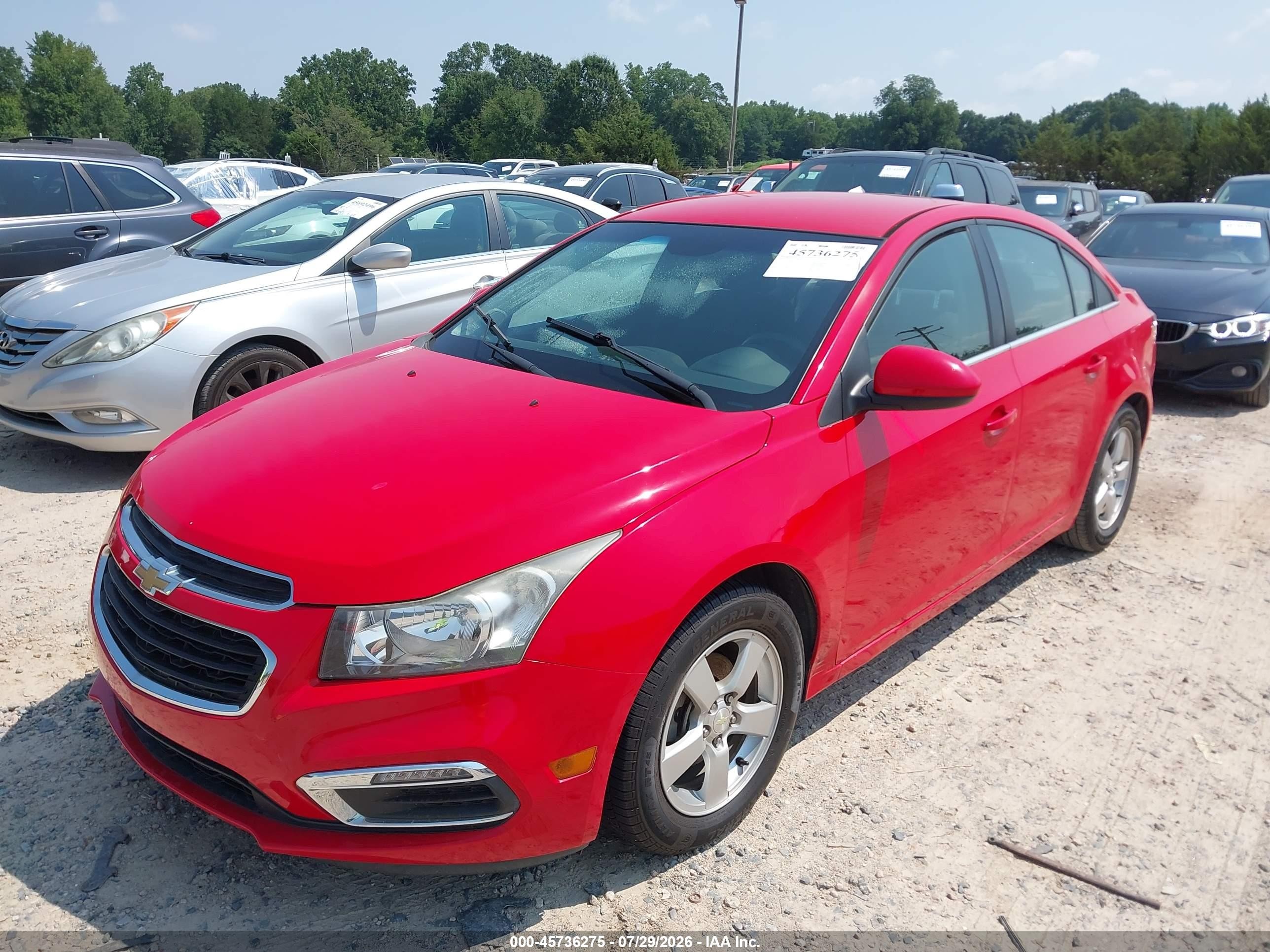 2015 Chevrolet Cruze 1lt Auto Red vin: 1G1PC5SB0F7173253