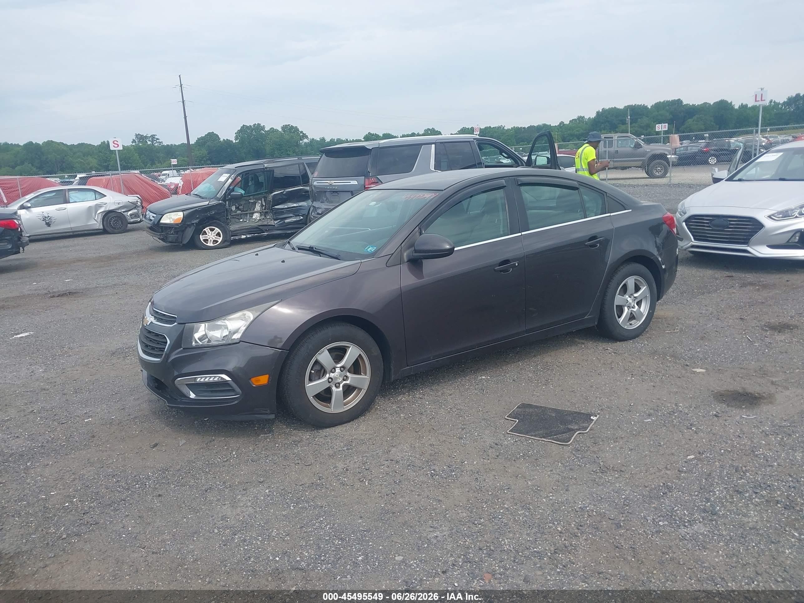 2015 Chevrolet Cruze 1lt Auto Gray vin: 1G1PC5SB0F7185936