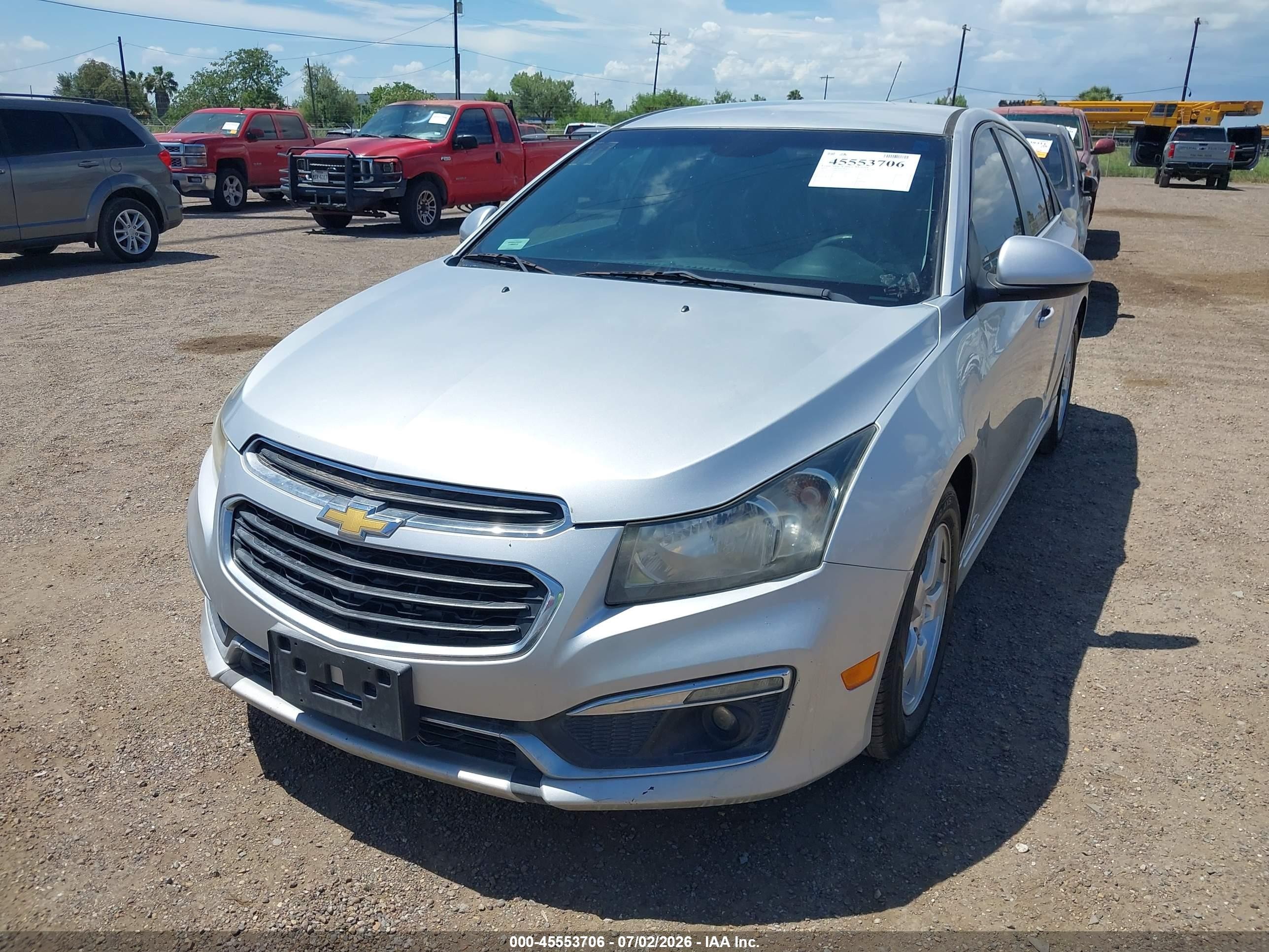 2015 Chevrolet Cruze 1lt Auto Серебряный vin: 1G1PC5SB0F7192482
