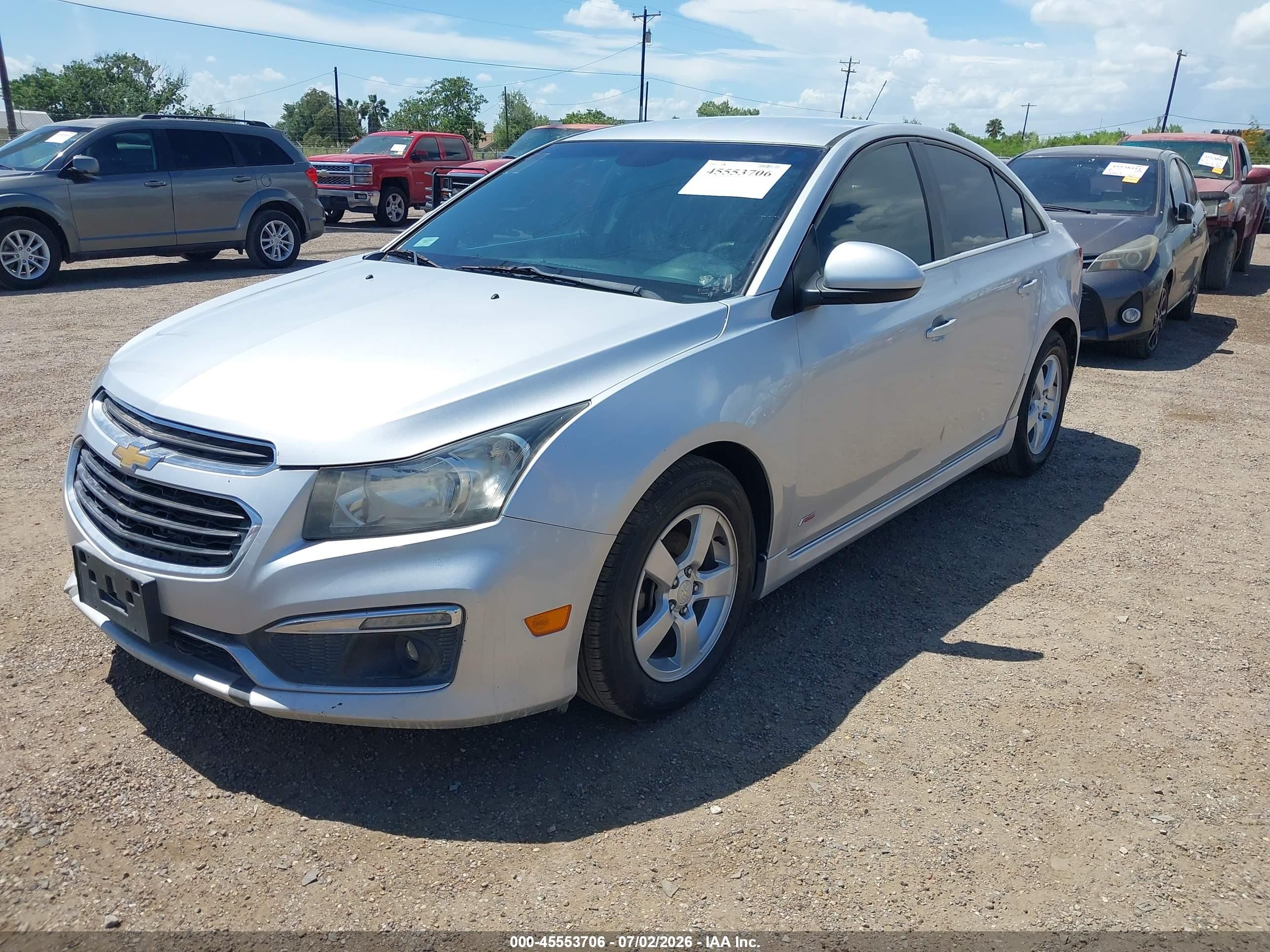 2015 Chevrolet Cruze 1lt Auto Серебряный vin: 1G1PC5SB0F7192482