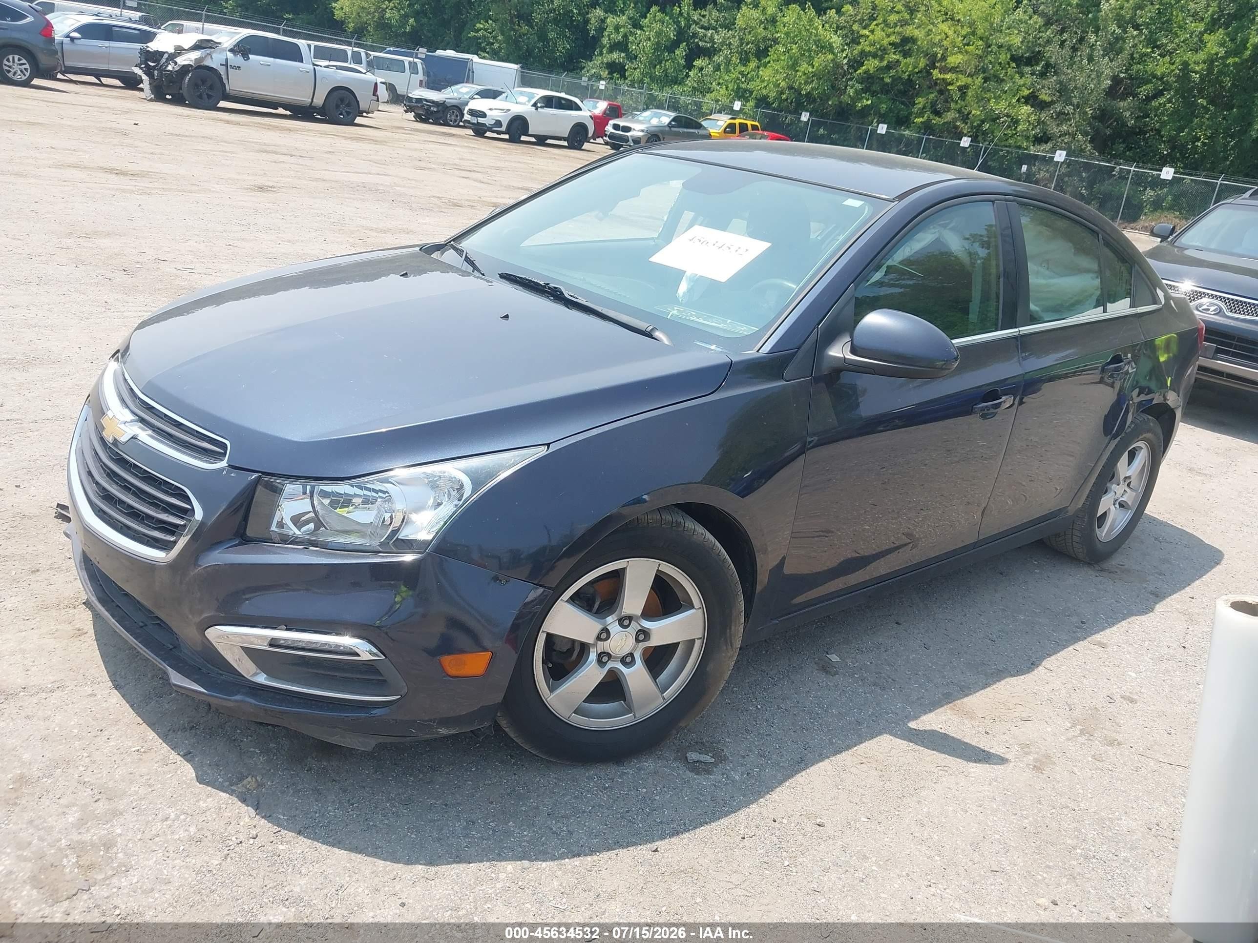 2015 Chevrolet Cruze 1lt Auto Серый vin: 1G1PC5SB0F7196287