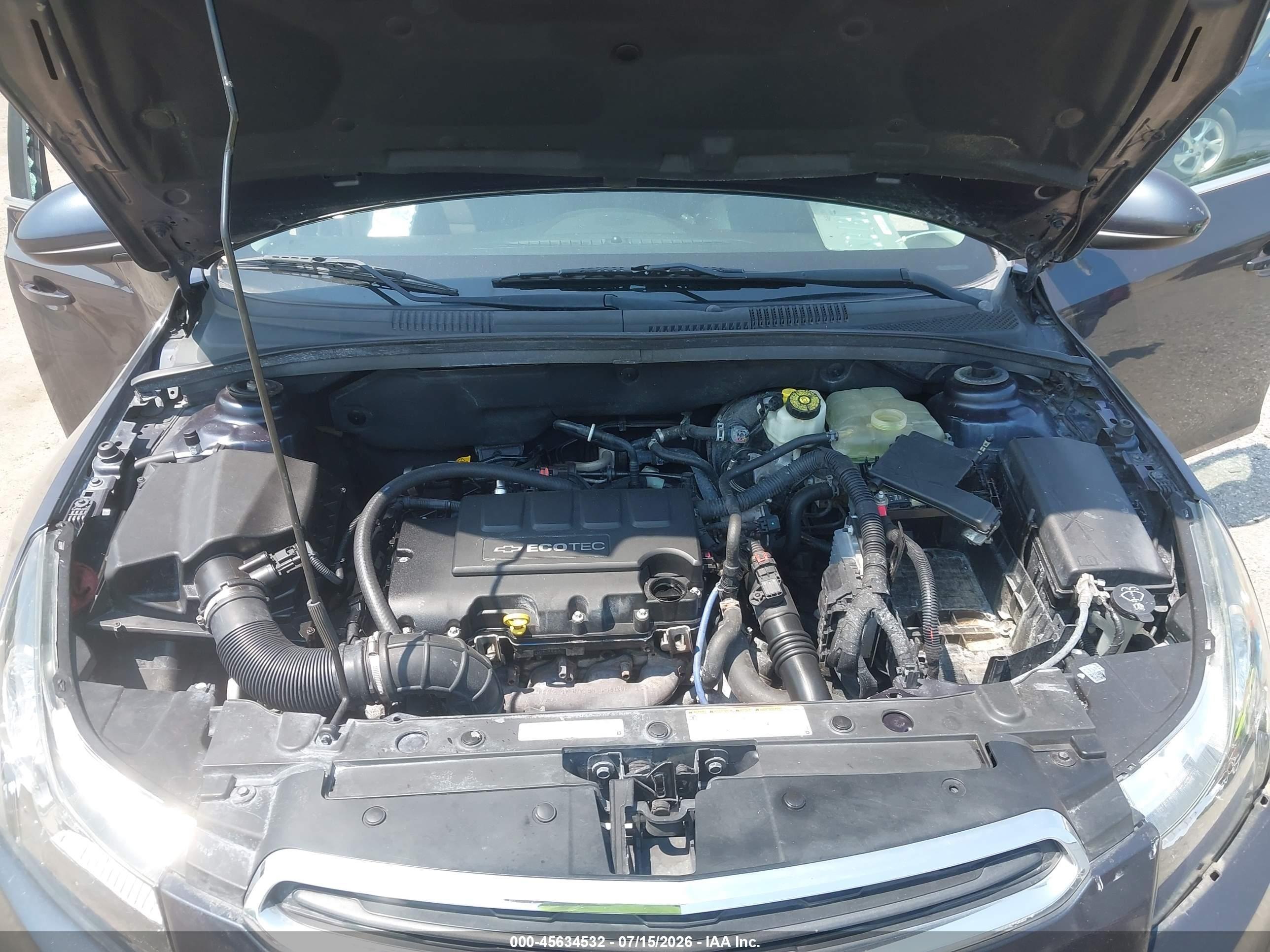 2015 Chevrolet Cruze 1lt Auto Серый vin: 1G1PC5SB0F7196287
