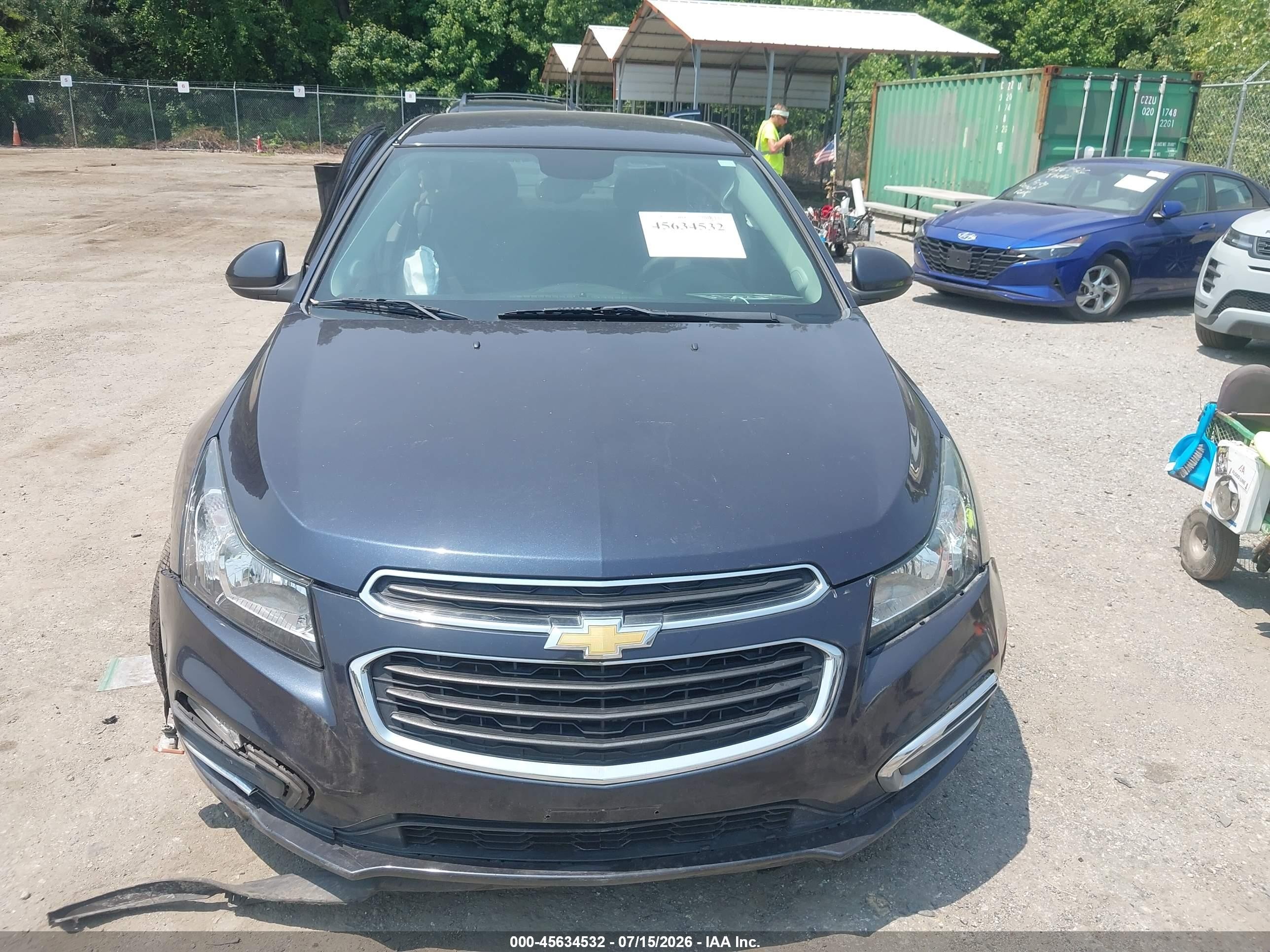 2015 Chevrolet Cruze 1lt Auto Серый vin: 1G1PC5SB0F7196287