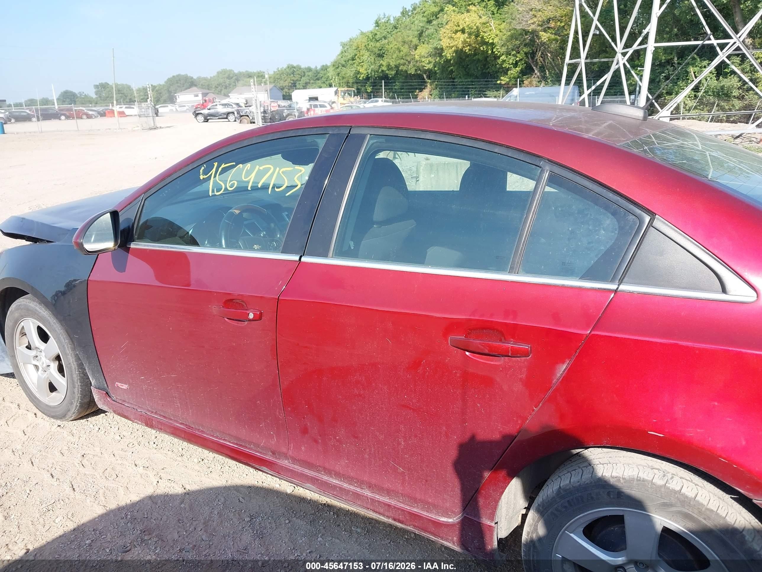 2015 Chevrolet Cruze 1lt Auto Red vin: 1G1PC5SB0F7293537