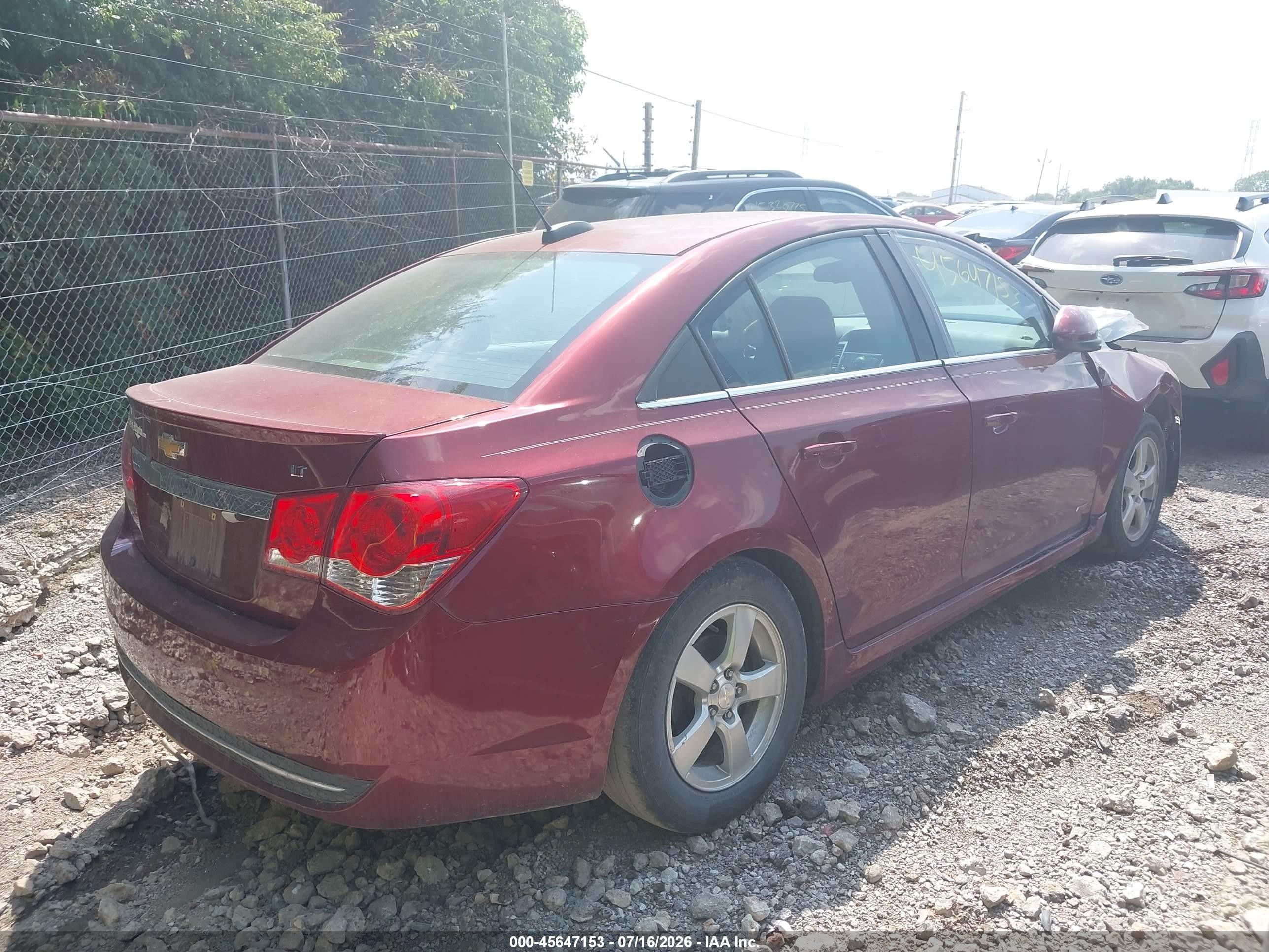 2015 Chevrolet Cruze 1lt Auto Red vin: 1G1PC5SB0F7293537
