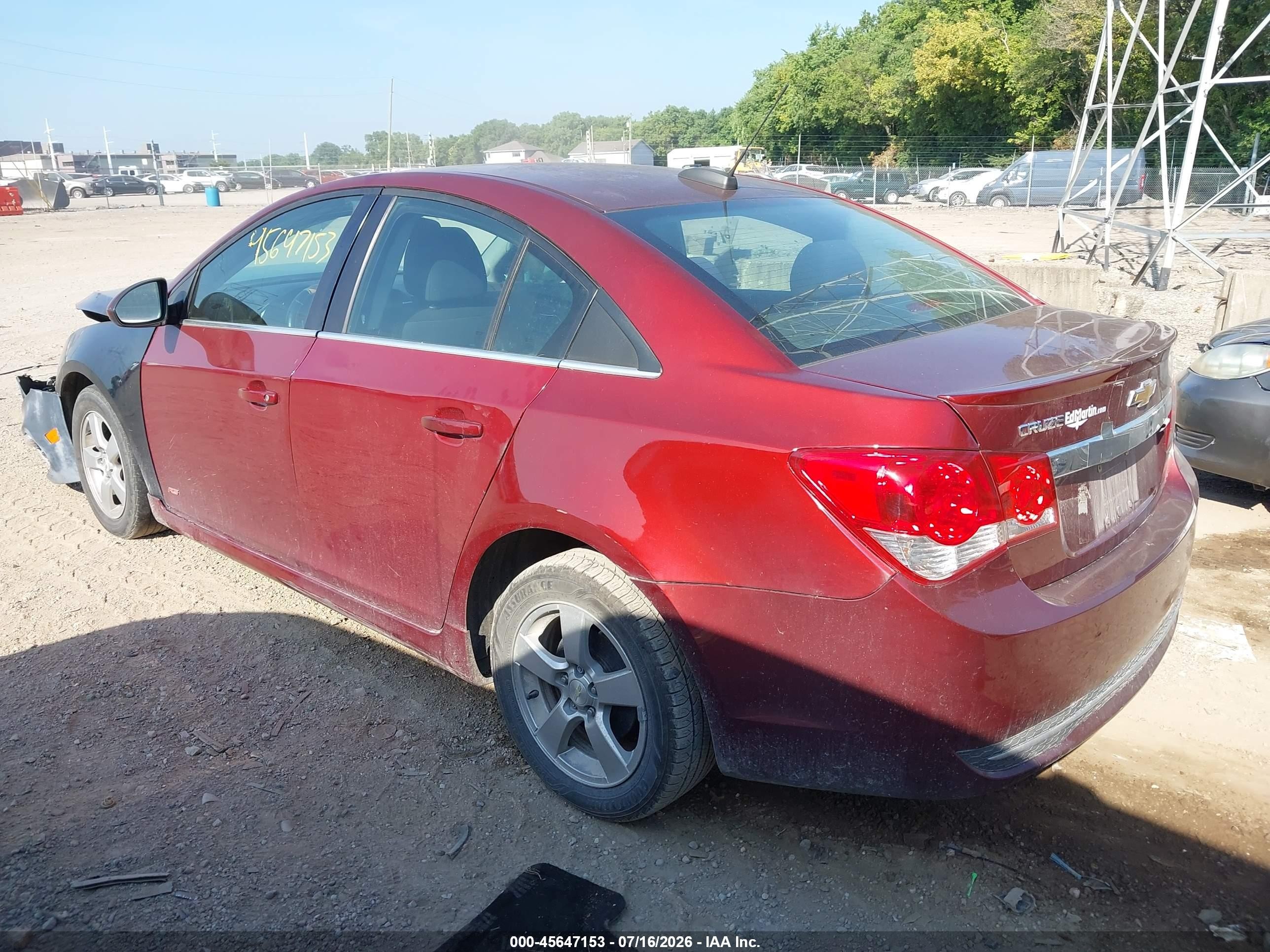 2015 Chevrolet Cruze 1lt Auto Red vin: 1G1PC5SB0F7293537
