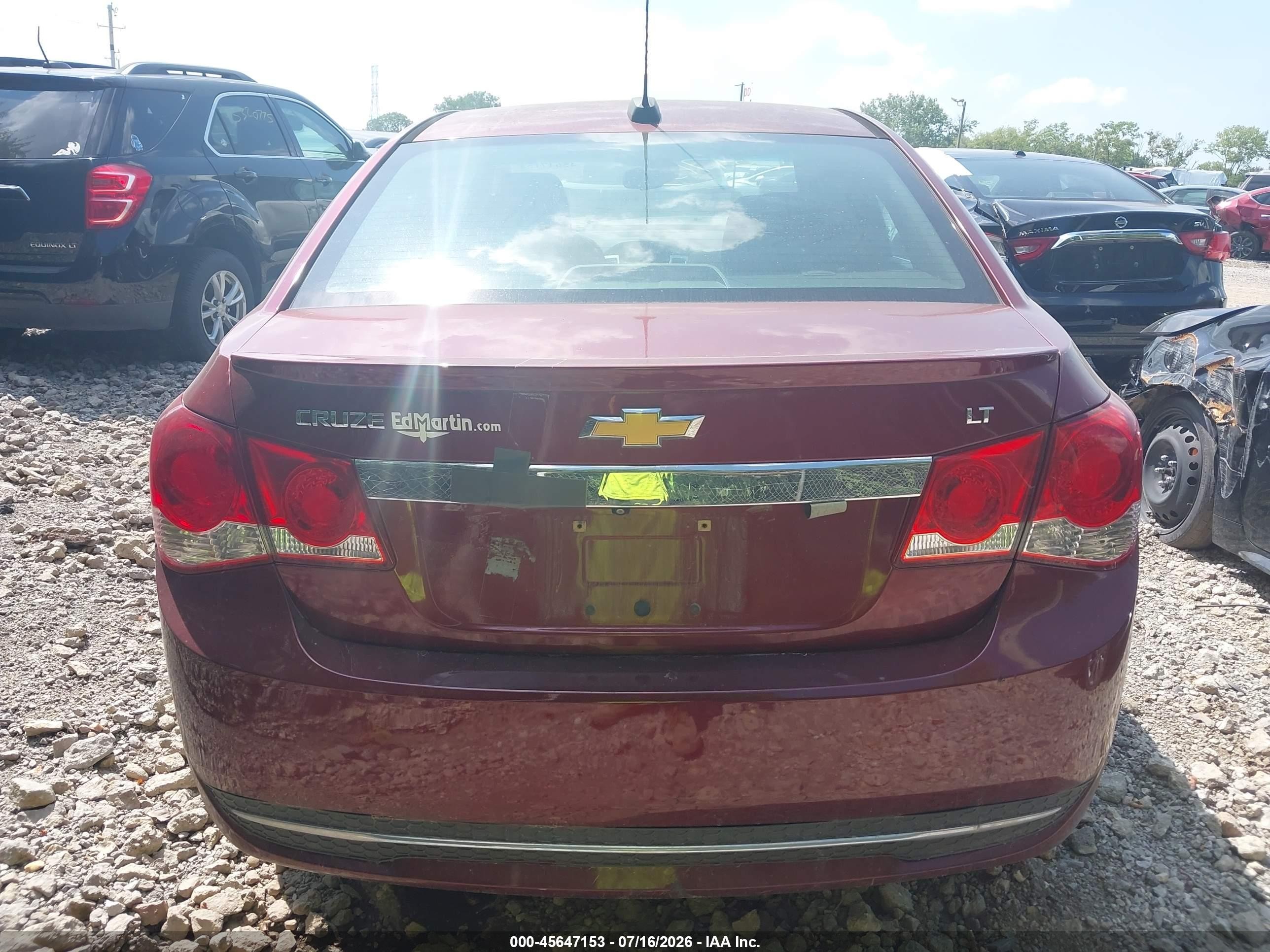 2015 Chevrolet Cruze 1lt Auto Red vin: 1G1PC5SB0F7293537