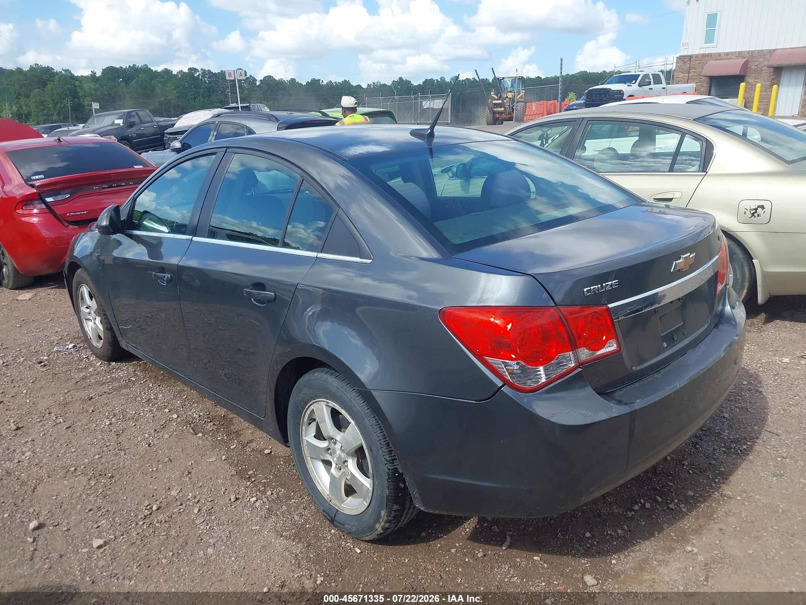 2013 Chevrolet Cruze 1lt Auto Gray vin: 1G1PC5SB1D7143367