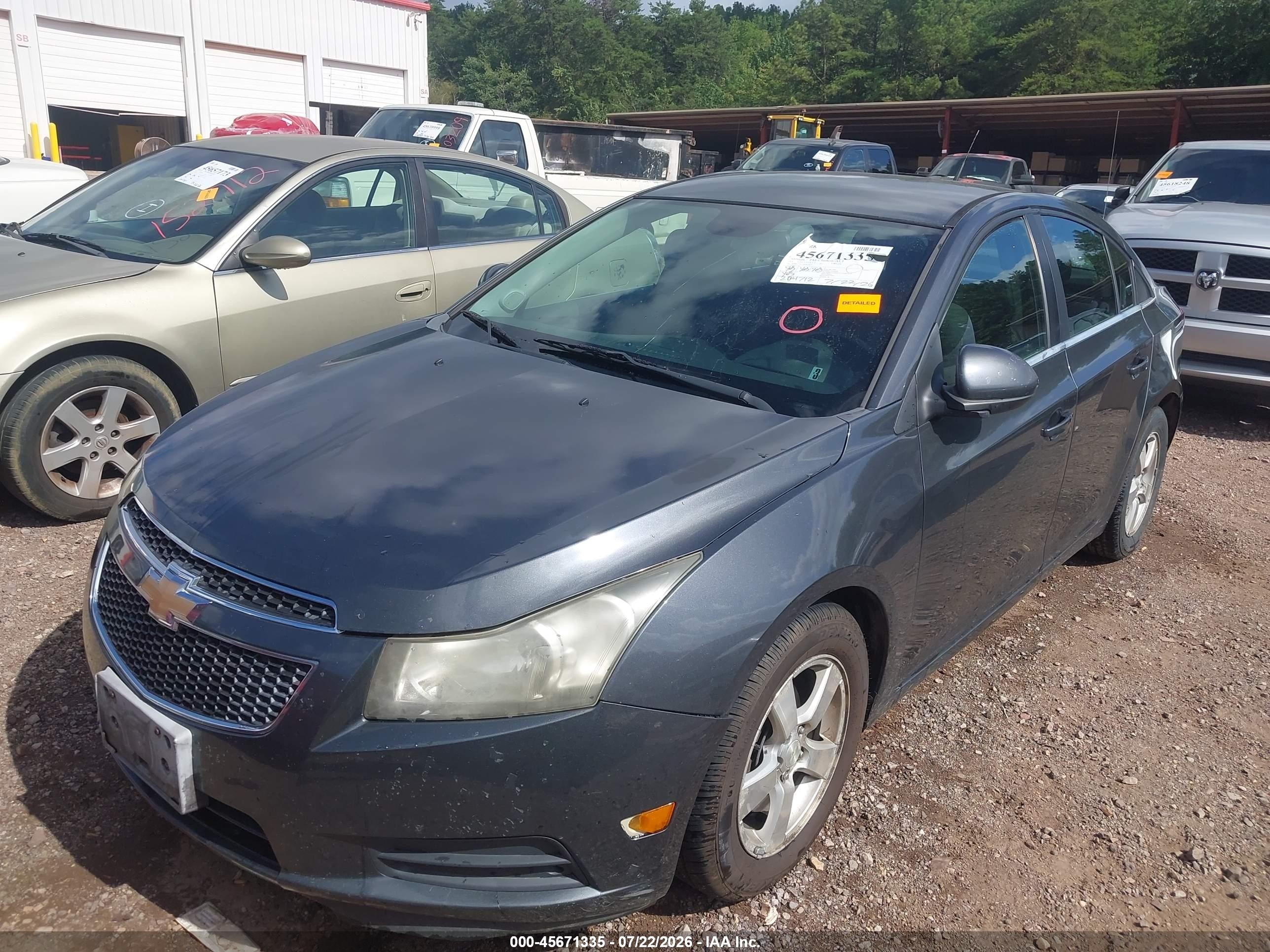 2013 Chevrolet Cruze 1lt Auto Gray vin: 1G1PC5SB1D7143367