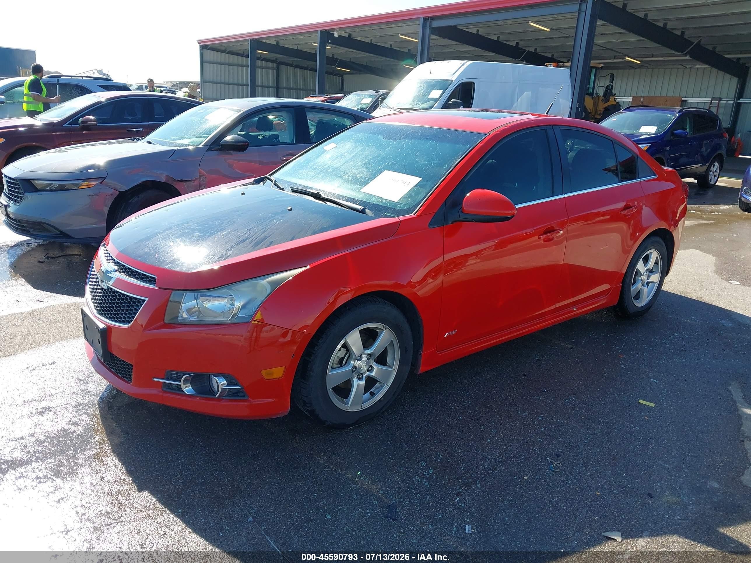 2013 Chevrolet Cruze 1lt Auto Red vin: 1G1PC5SB1D7187773