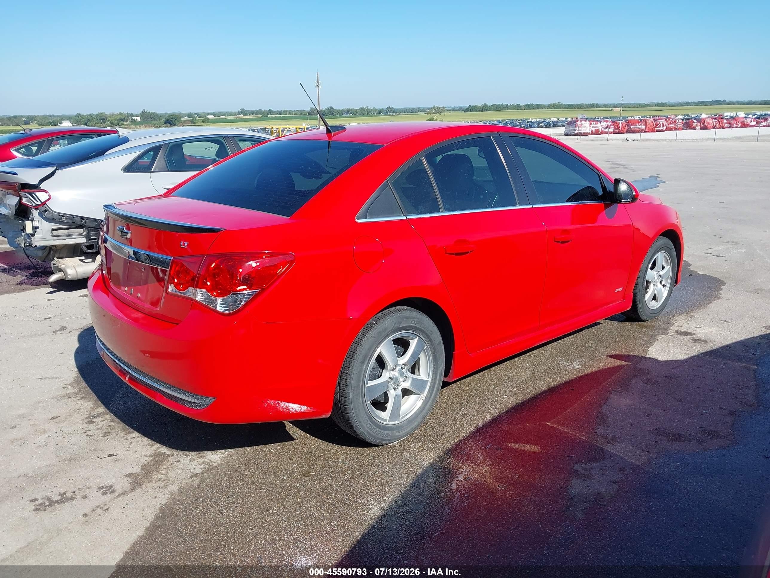 2013 Chevrolet Cruze 1lt Auto Red vin: 1G1PC5SB1D7187773