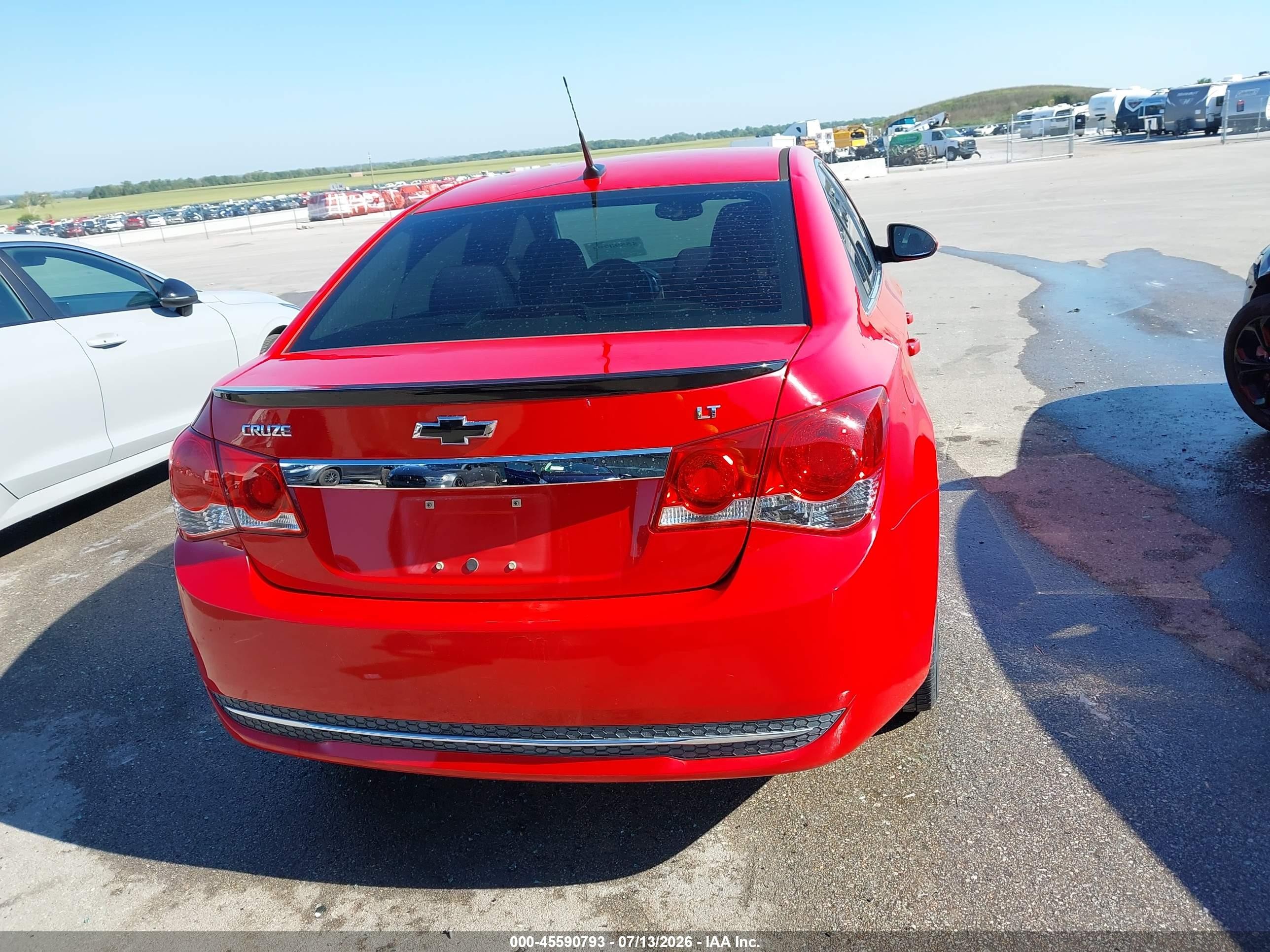 2013 Chevrolet Cruze 1lt Auto Red vin: 1G1PC5SB1D7187773