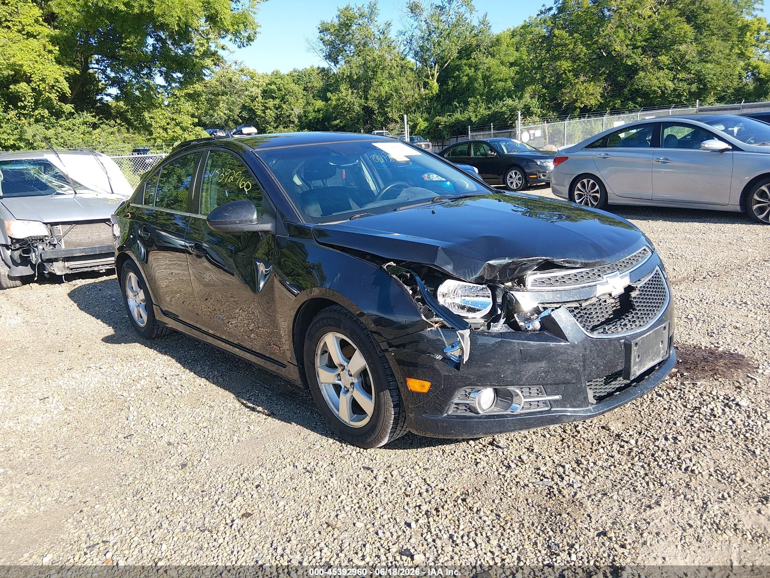 2013 Chevrolet Cruze 1lt Auto Black vin: 1G1PC5SB1D7251410