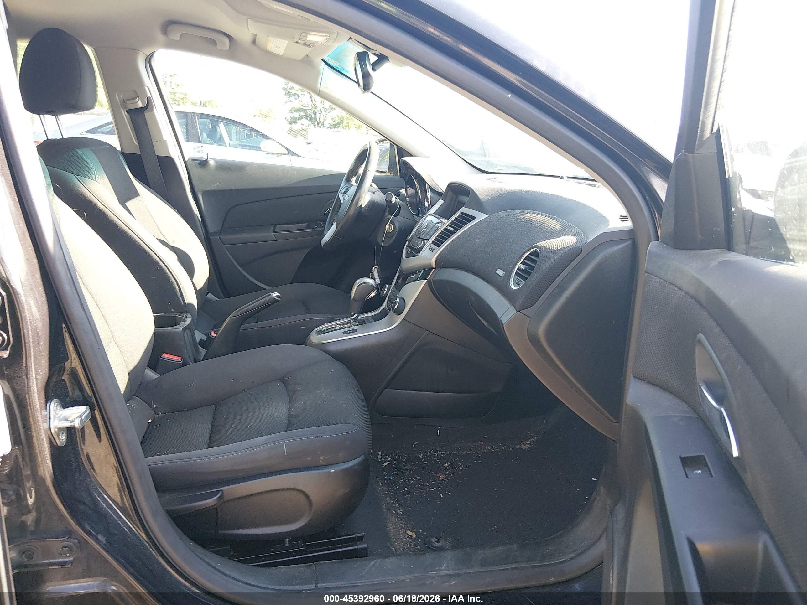 2013 Chevrolet Cruze 1lt Auto Black vin: 1G1PC5SB1D7251410