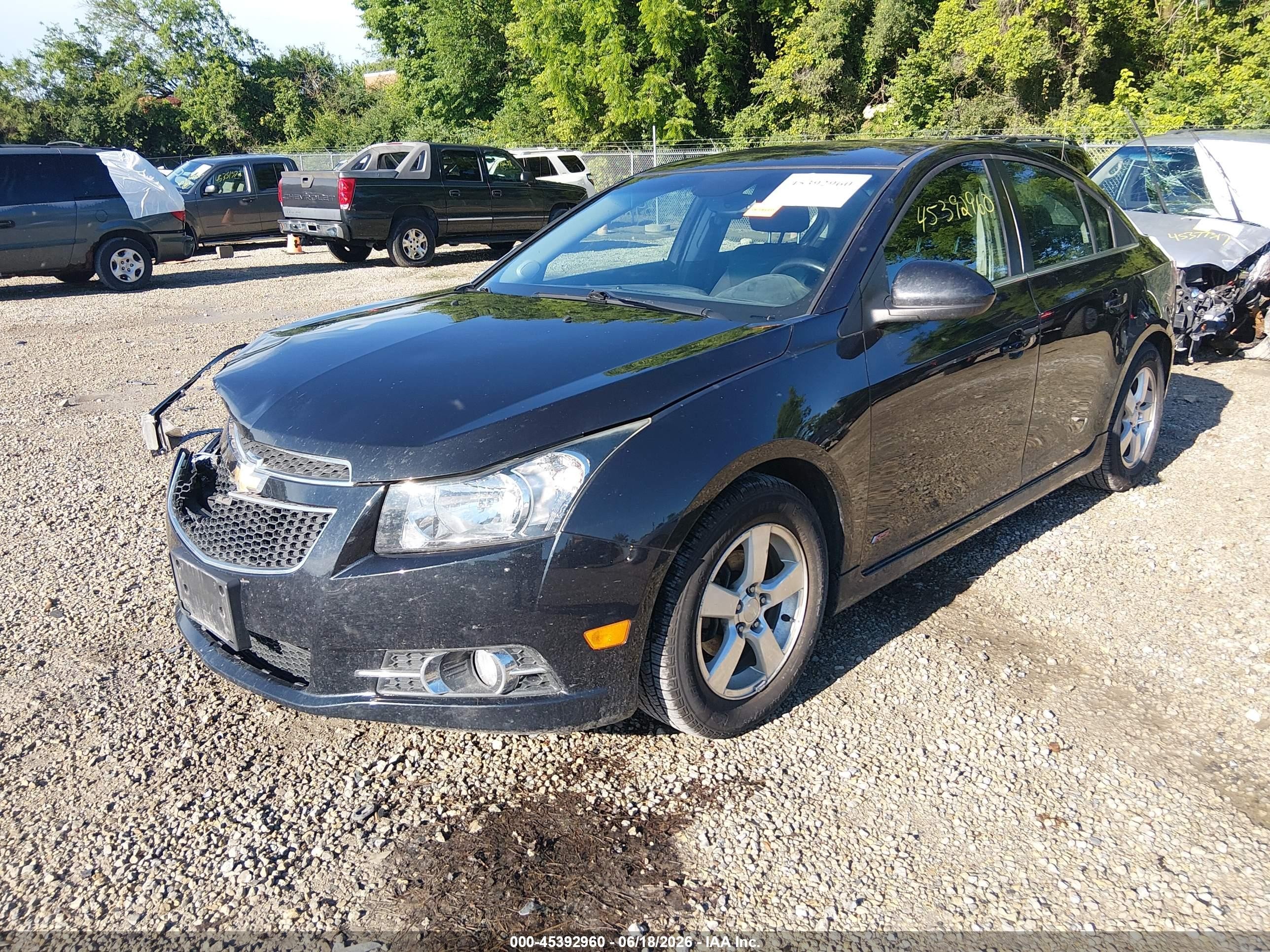 2013 Chevrolet Cruze 1lt Auto Black vin: 1G1PC5SB1D7251410