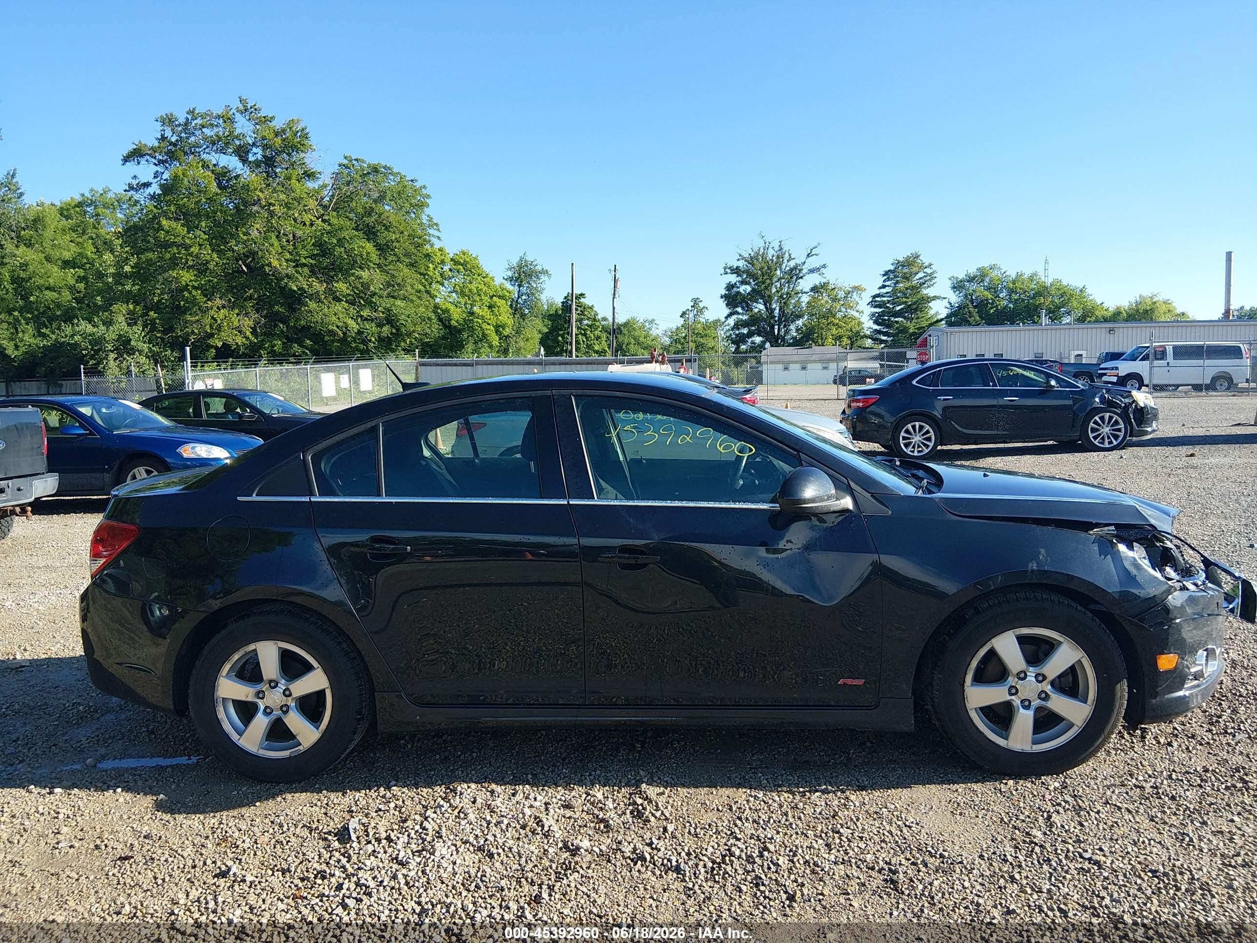 2013 Chevrolet Cruze 1lt Auto Black vin: 1G1PC5SB1D7251410