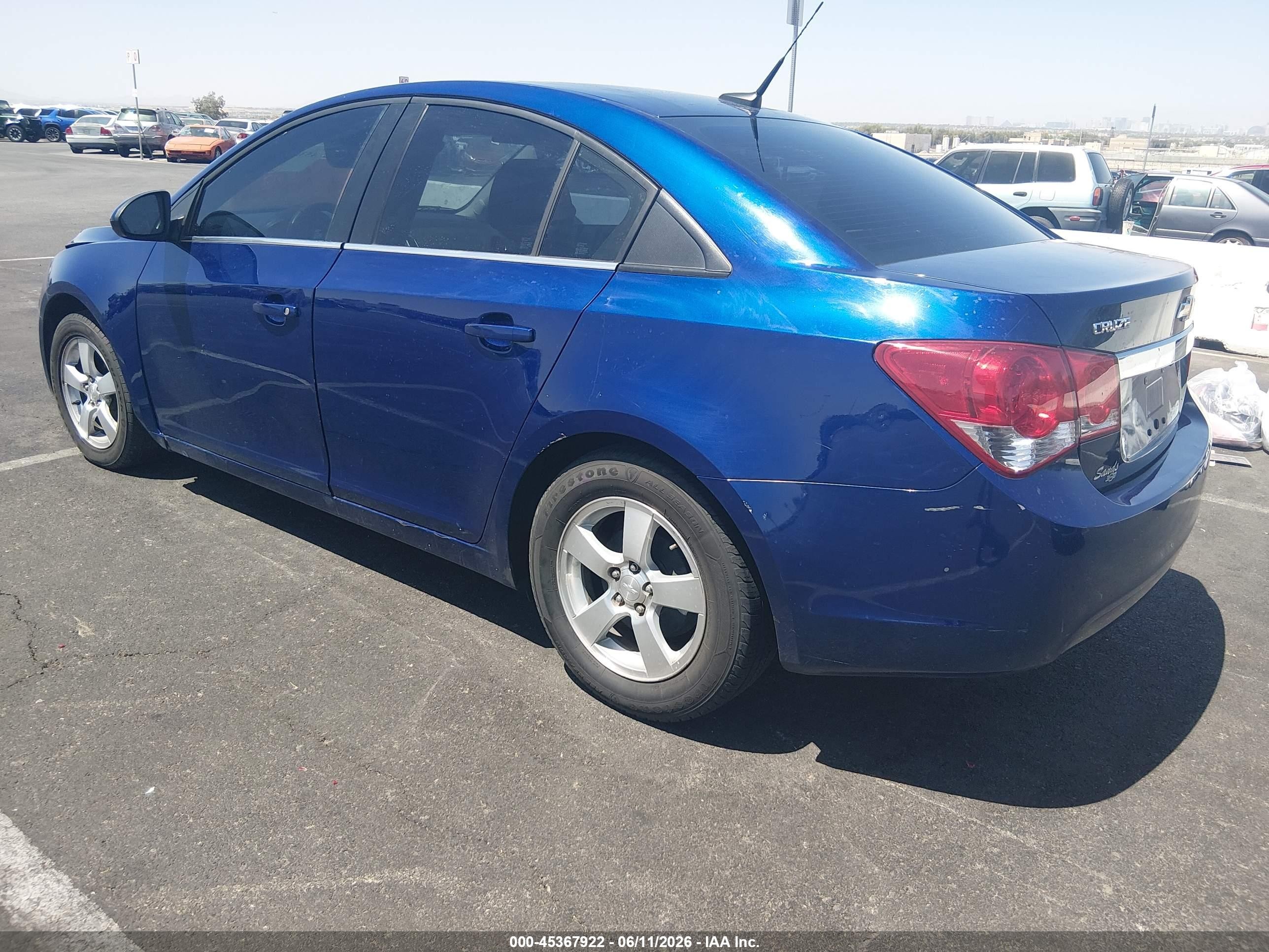 2013 Chevrolet Cruze 1lt Auto Blue vin: 1G1PC5SB1D7252573