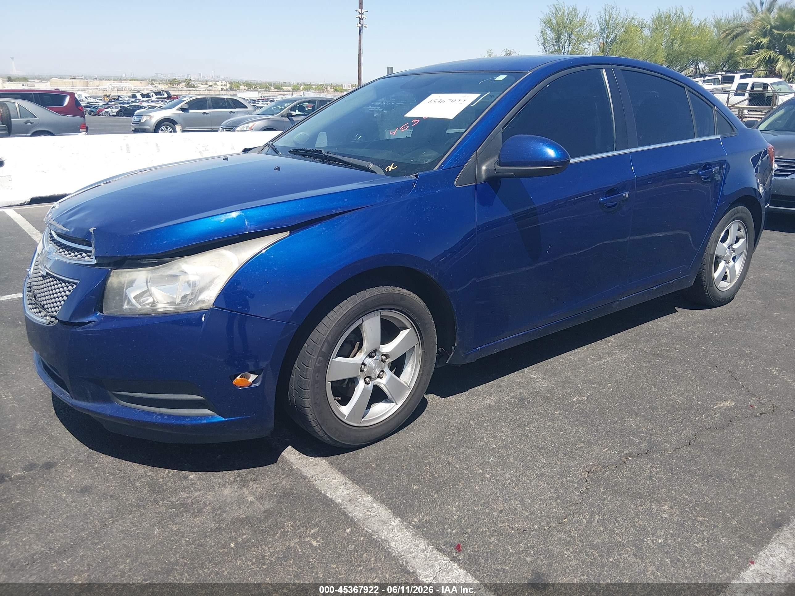 2013 Chevrolet Cruze 1lt Auto Blue vin: 1G1PC5SB1D7252573