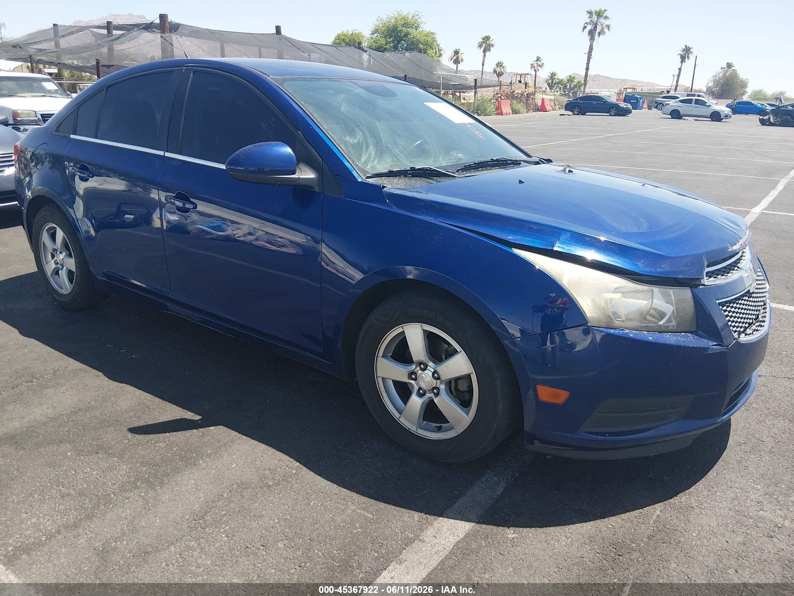 2013 Chevrolet Cruze 1lt Auto Blue vin: 1G1PC5SB1D7252573