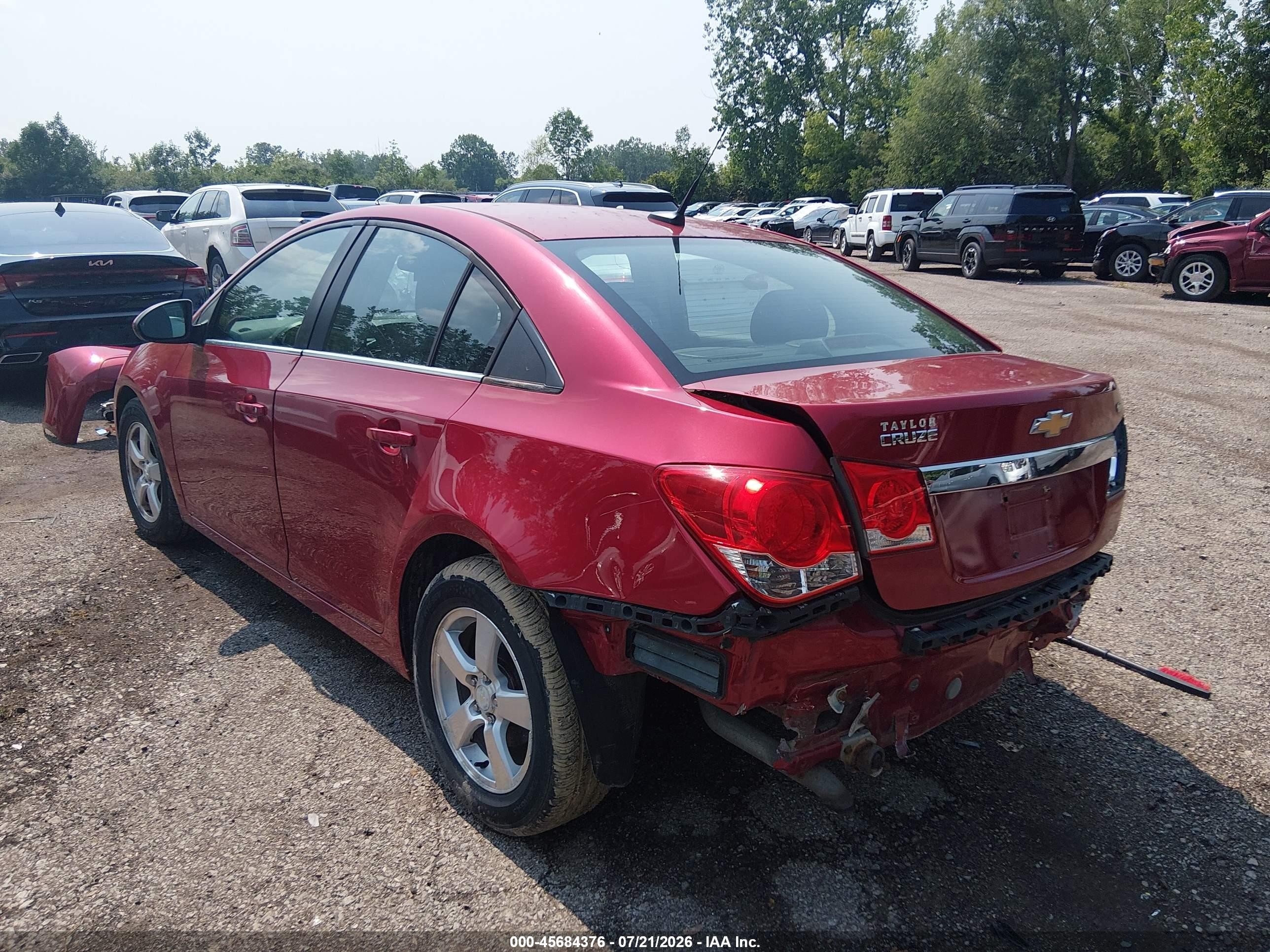 2013 Chevrolet Cruze 1lt Auto Red vin: 1G1PC5SB1D7260124