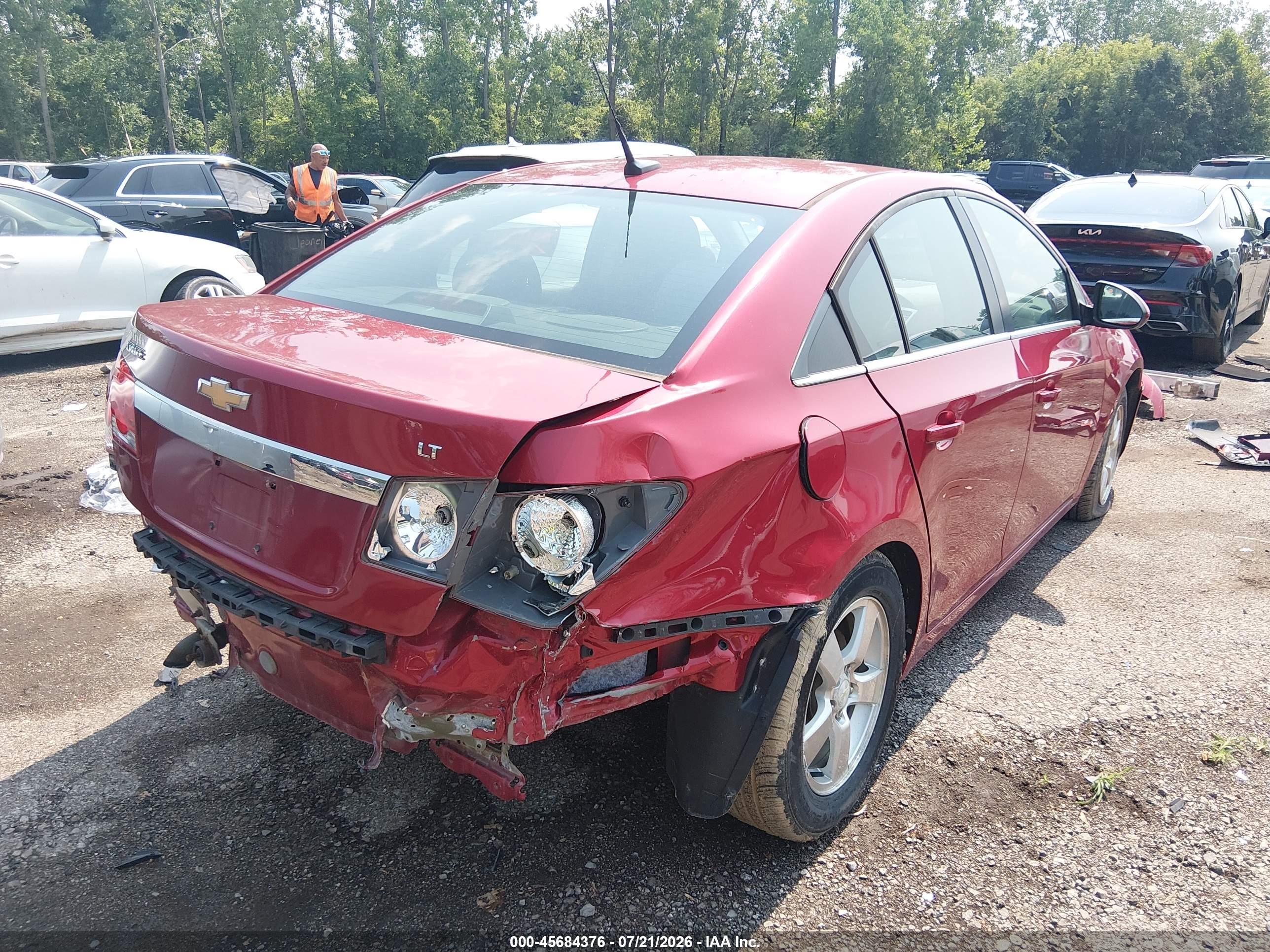 2013 Chevrolet Cruze 1lt Auto Red vin: 1G1PC5SB1D7260124