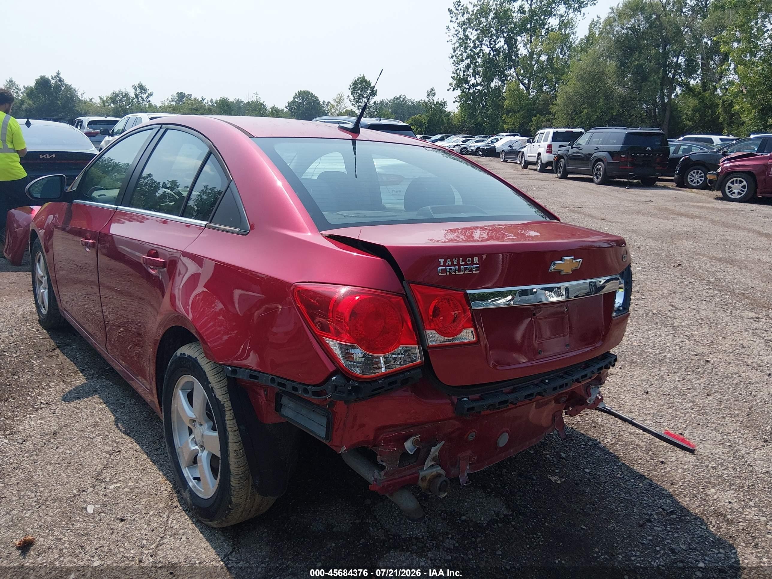 2013 Chevrolet Cruze 1lt Auto Red vin: 1G1PC5SB1D7260124