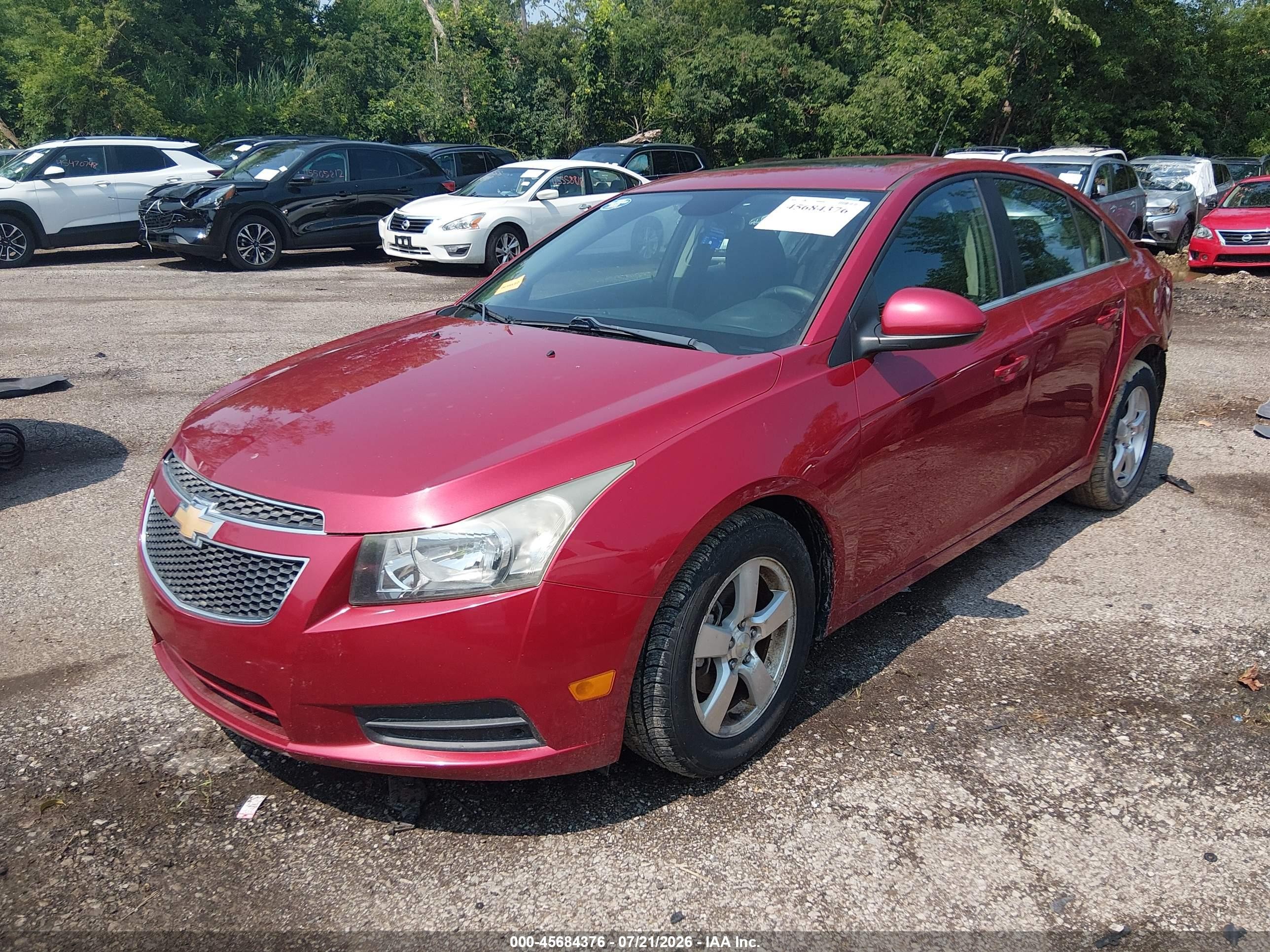 2013 Chevrolet Cruze 1lt Auto Red vin: 1G1PC5SB1D7260124