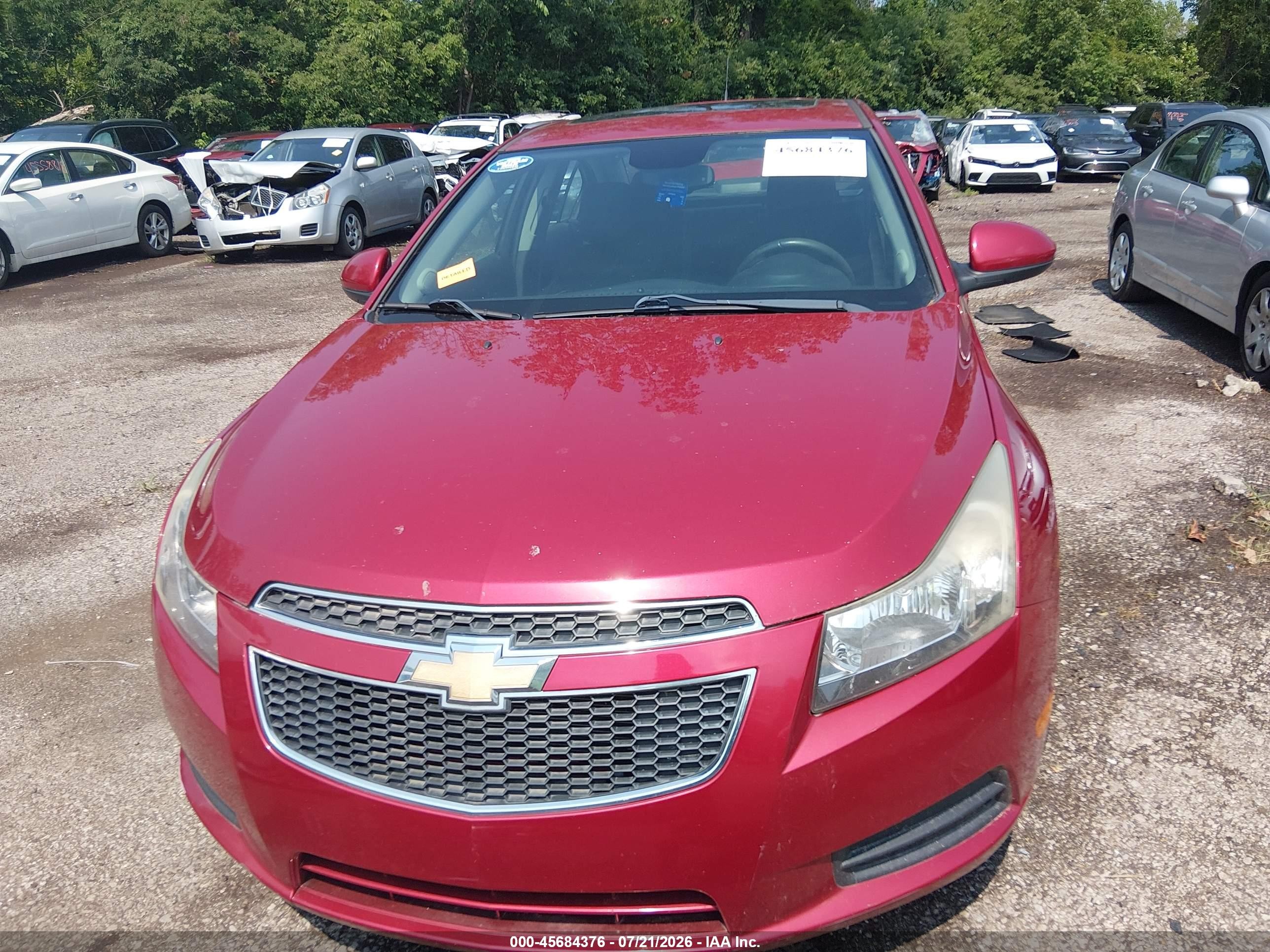 2013 Chevrolet Cruze 1lt Auto Red vin: 1G1PC5SB1D7260124