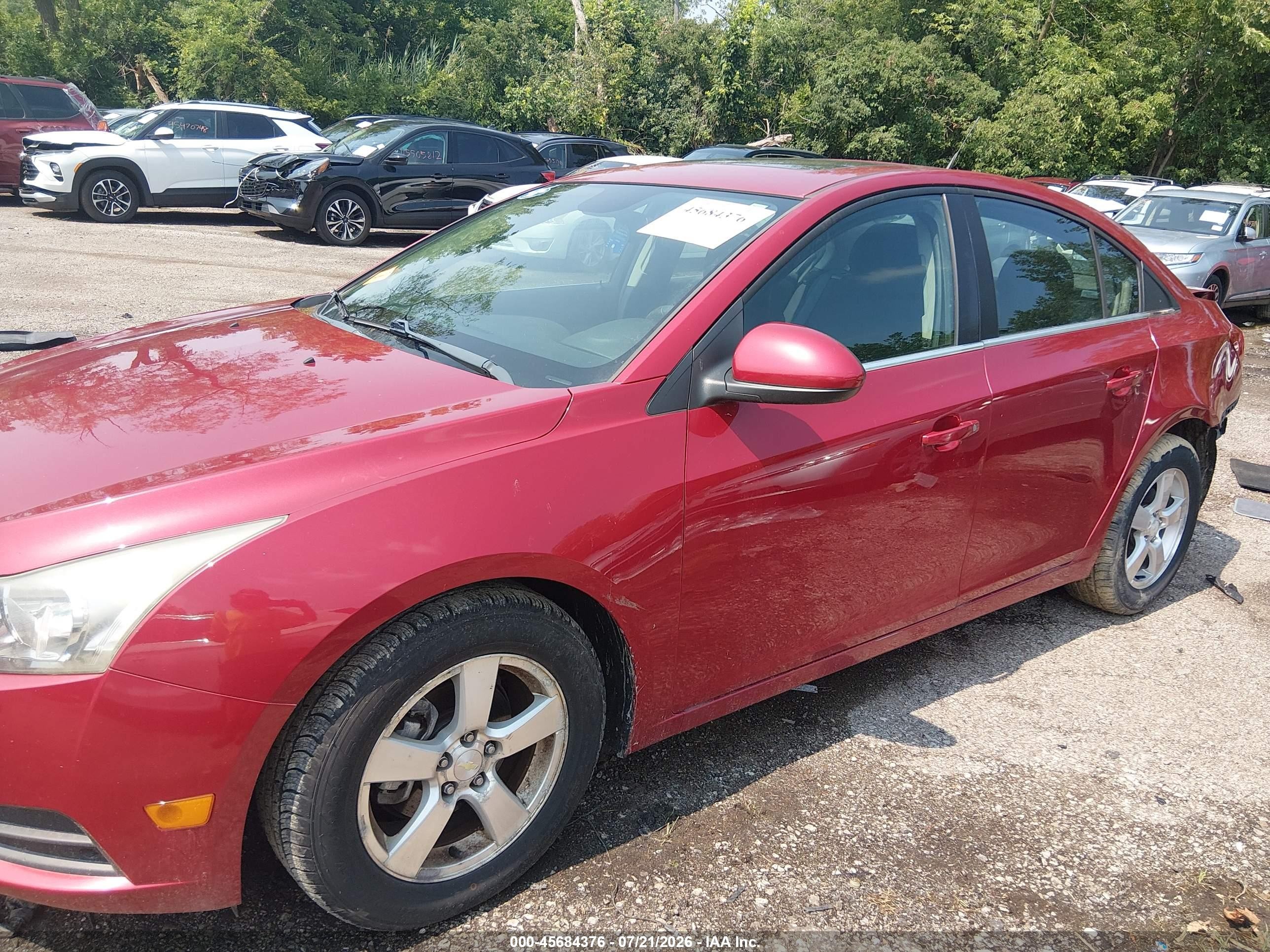 2013 Chevrolet Cruze 1lt Auto Red vin: 1G1PC5SB1D7260124