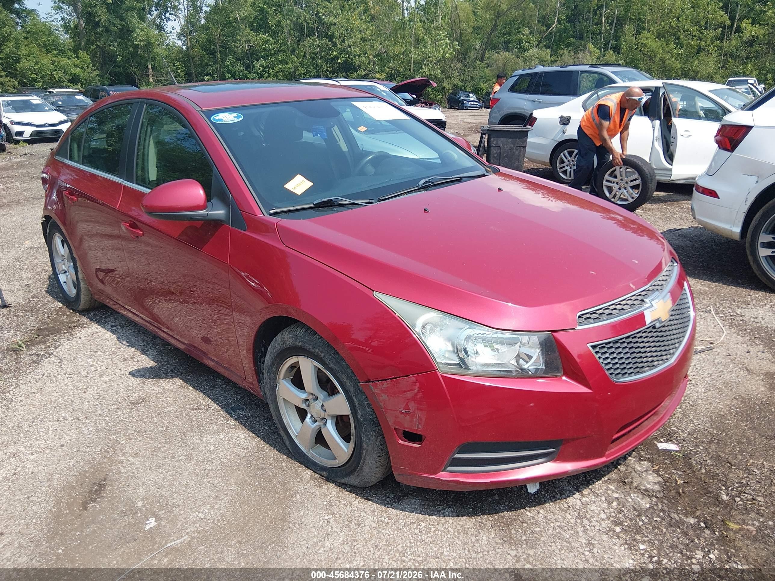 2013 Chevrolet Cruze 1lt Auto Red vin: 1G1PC5SB1D7260124