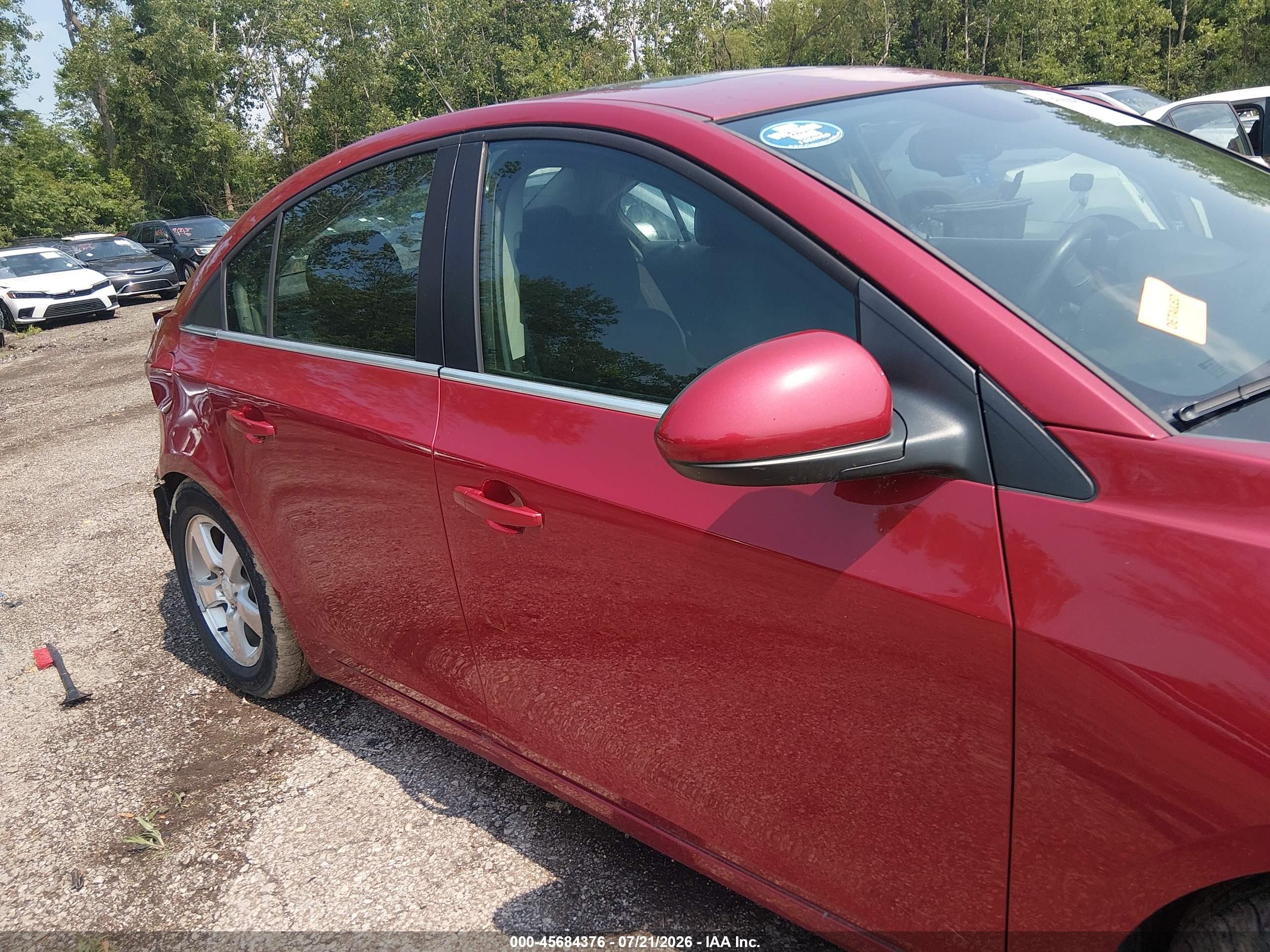 2013 Chevrolet Cruze 1lt Auto Red vin: 1G1PC5SB1D7260124