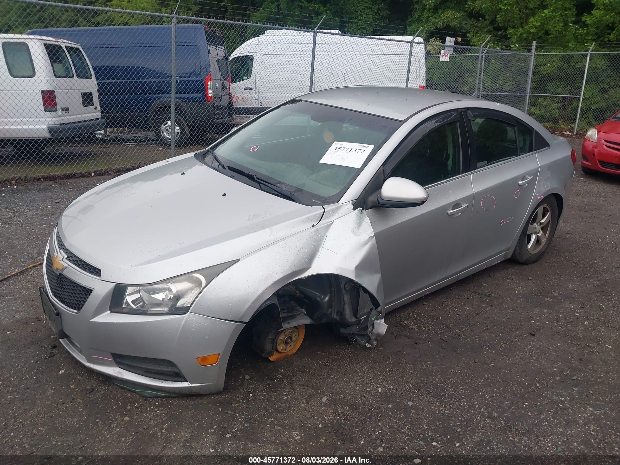 2013 Chevrolet Cruze 1lt Auto Silver vin: 1G1PC5SB1D7311444