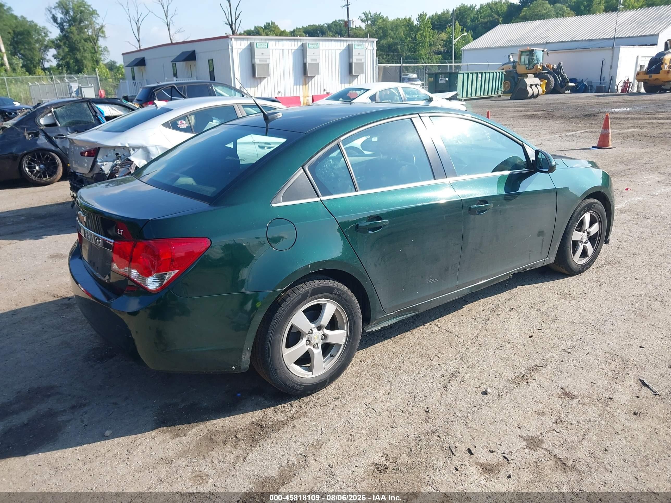 2014 Chevrolet Cruze 1lt Auto Green vin: 1G1PC5SB1E7120995