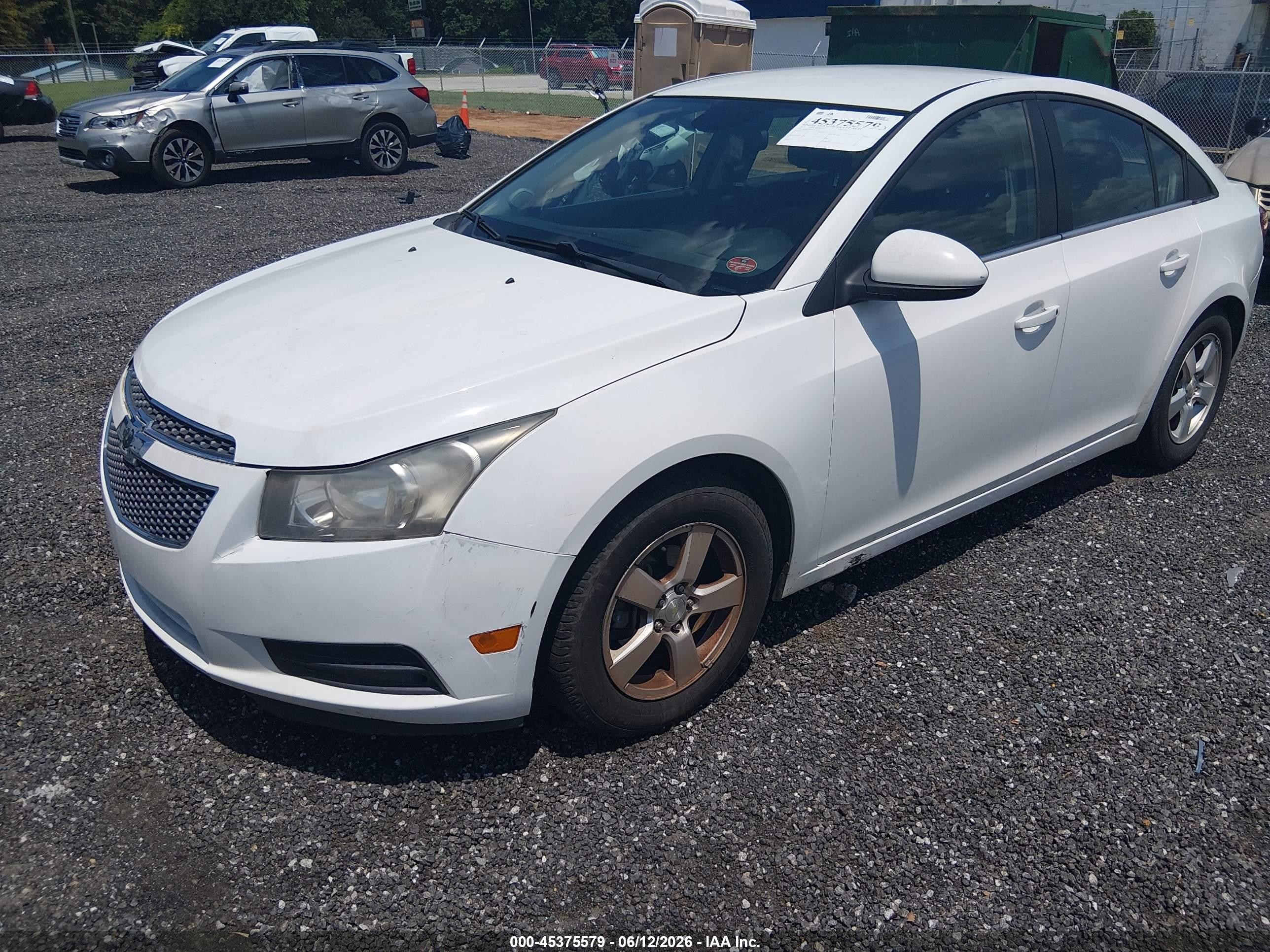 2014 Chevrolet Cruze 1lt Auto White vin: 1G1PC5SB1E7134105