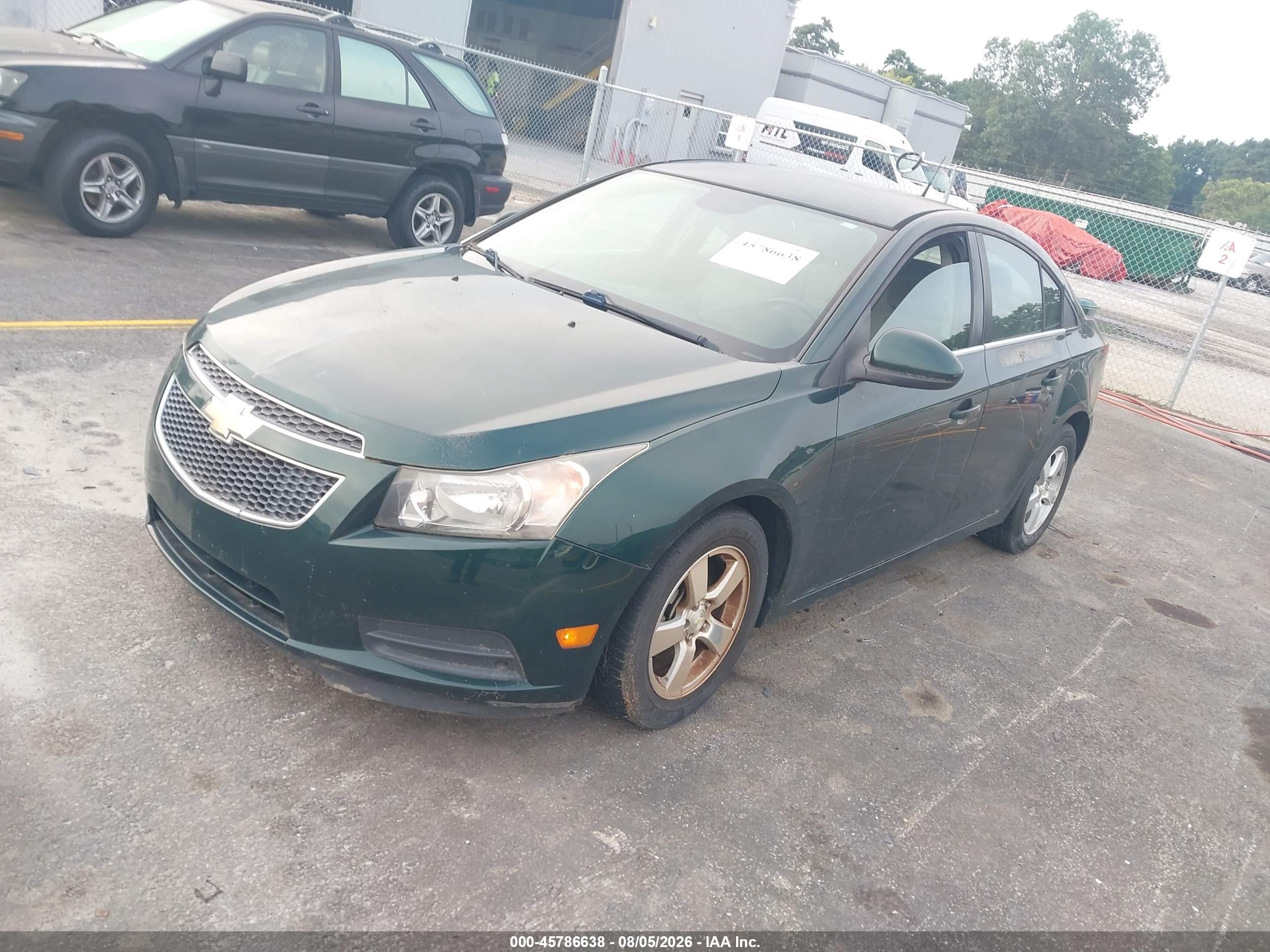 2014 Chevrolet Cruze 1lt Auto Green vin: 1G1PC5SB1E7178136