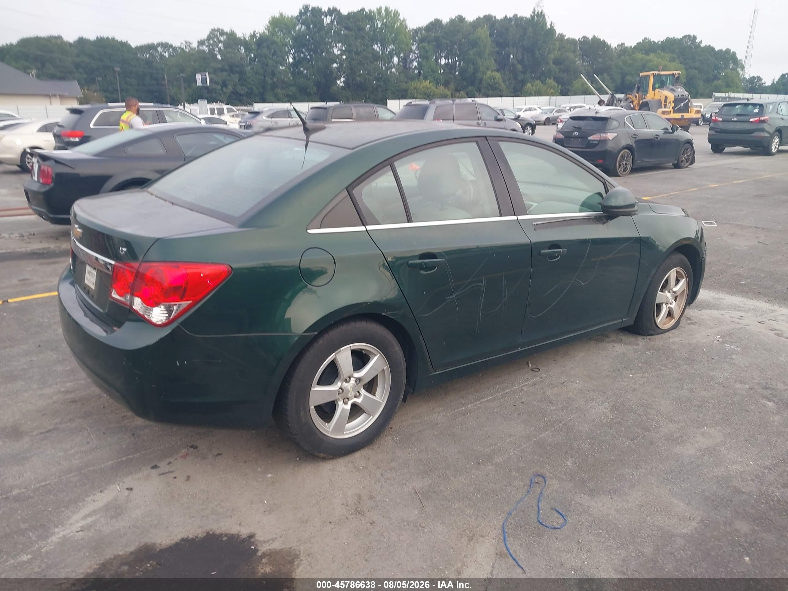 2014 Chevrolet Cruze 1lt Auto Green vin: 1G1PC5SB1E7178136